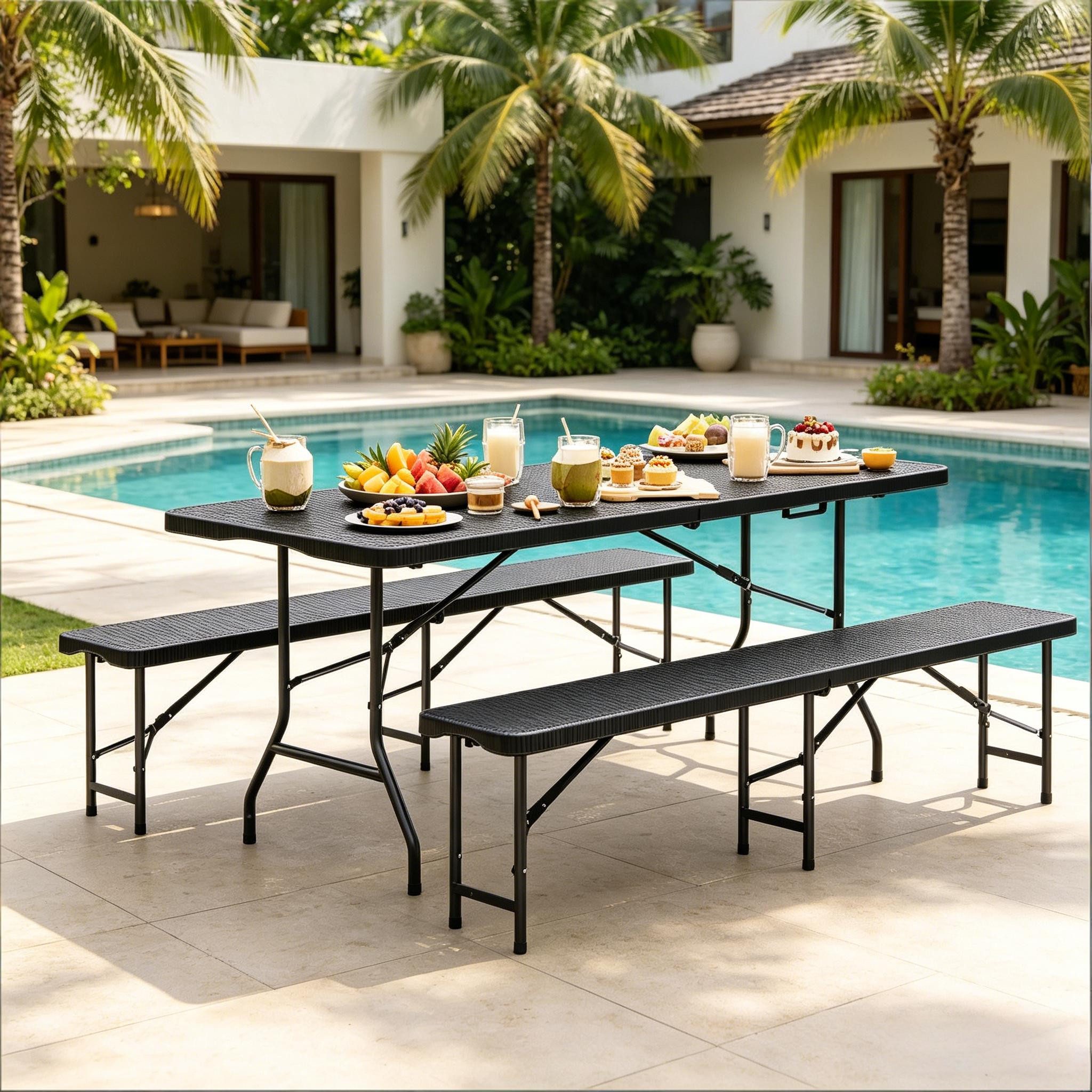 MC Star Gartenlounge-Set Bier Gartenmöbel Set,Klappbar Gespräch Möbel Set,Patio Möbel Set, (Campingplätze Möbel Set,Outdoor Möbel Set)