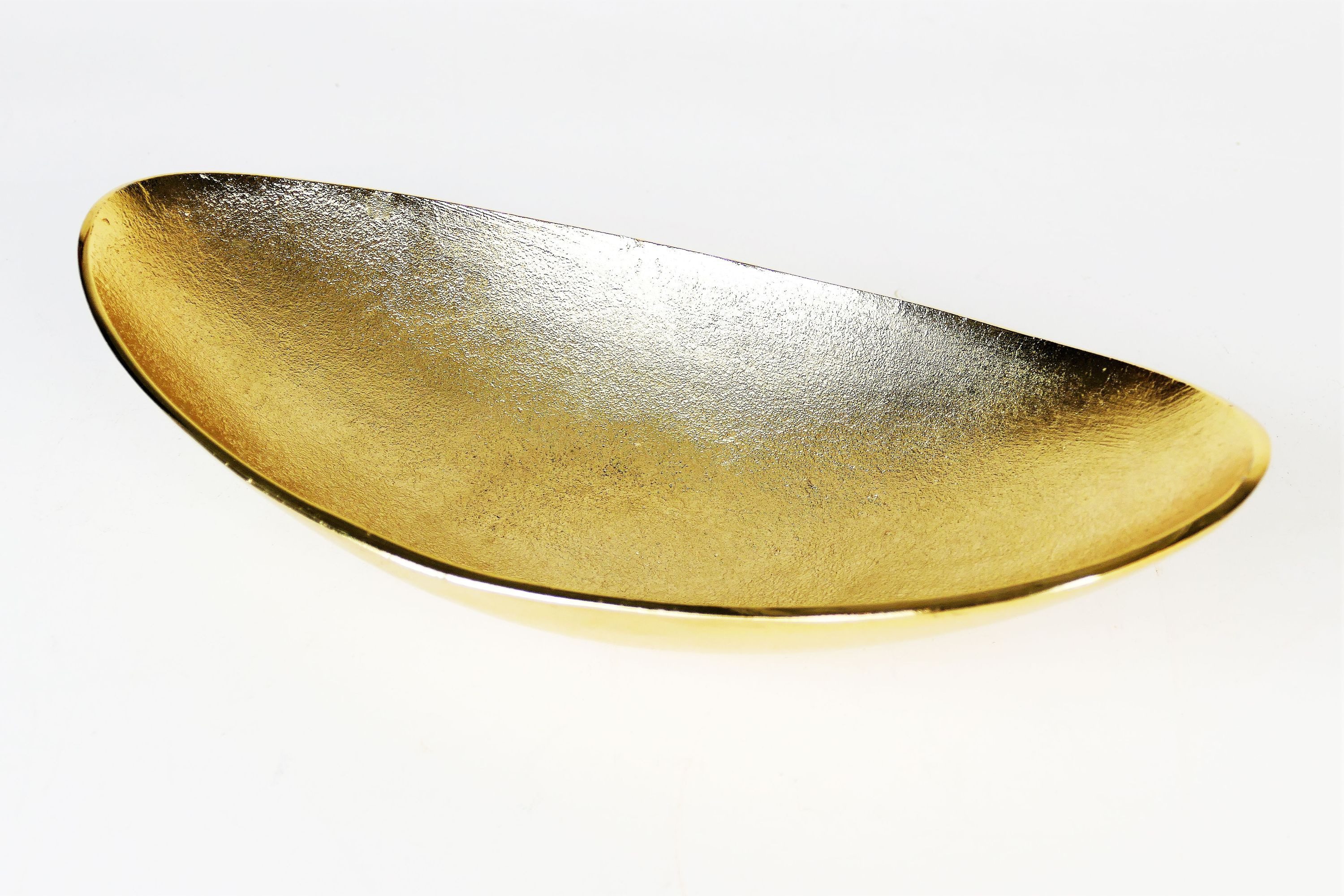 Dekoschale Aluminium Schale "Lisa" (Größe: L) in Gold oval Dekoschale Tischschale