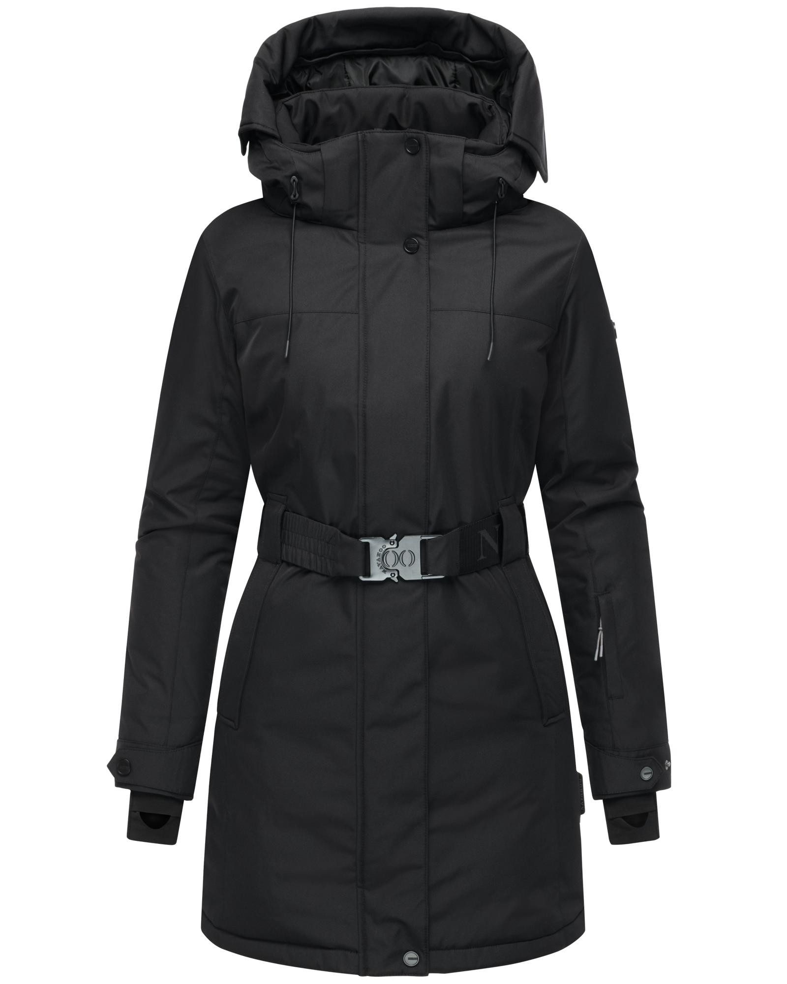 Navahoo Wintermantel Frostkuss 14 Warmer Damen Mantel mit abnehmbarer Kapuze und Taillengürtel