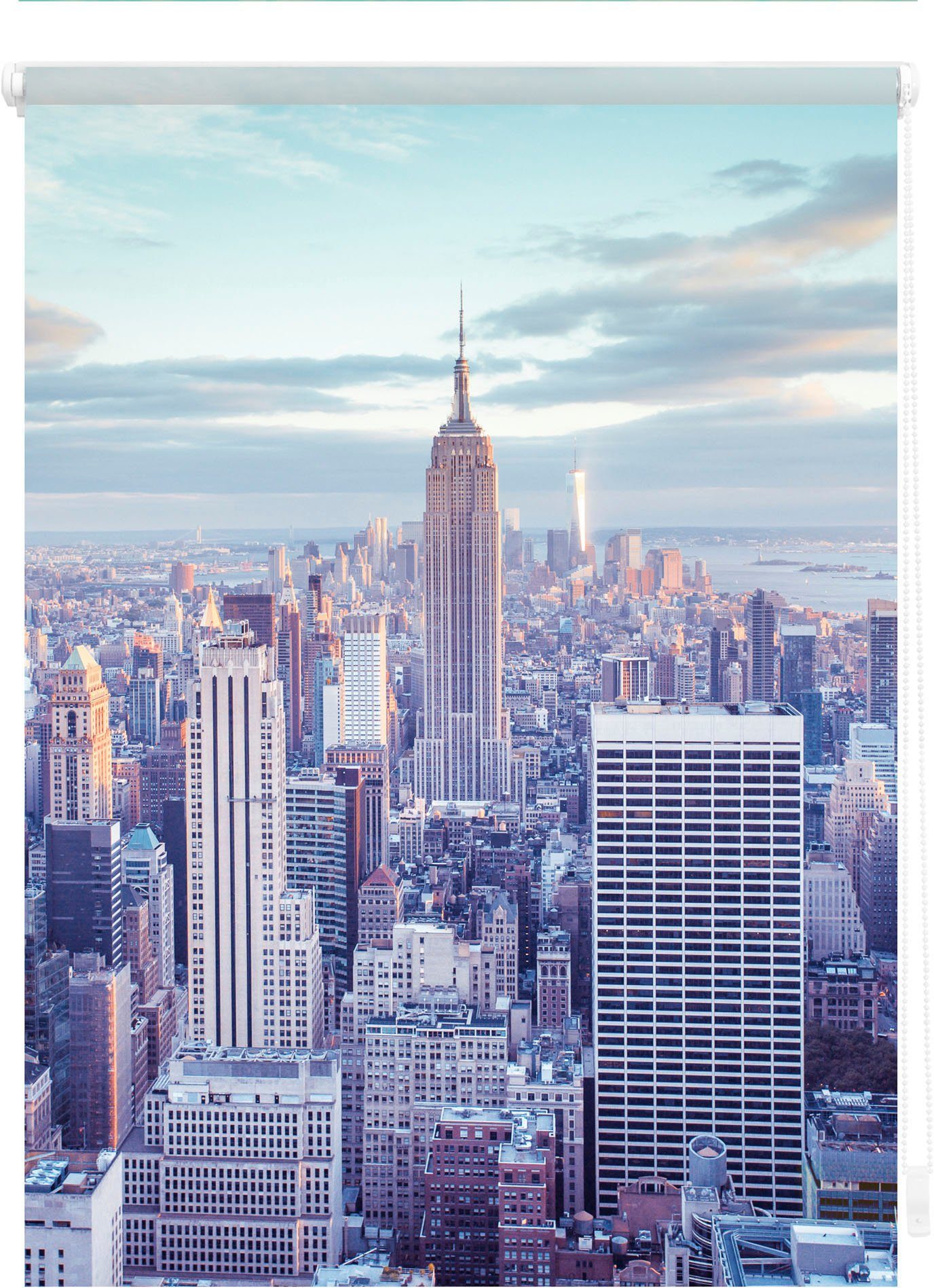 Seitenzugrollo Klemmfix Motiv New York, LICHTBLICK ORIGINAL, Lichtschutz, ohne  Bohren, freihängend, Klemmfix, bedruckt | Seitenzugrollos