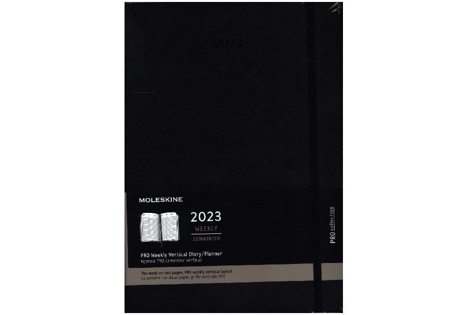 MOLESKINE Terminkalender Moleskine 12 Monate Pro Wochen Notizkalender 2023, Pro A4, Schwarz