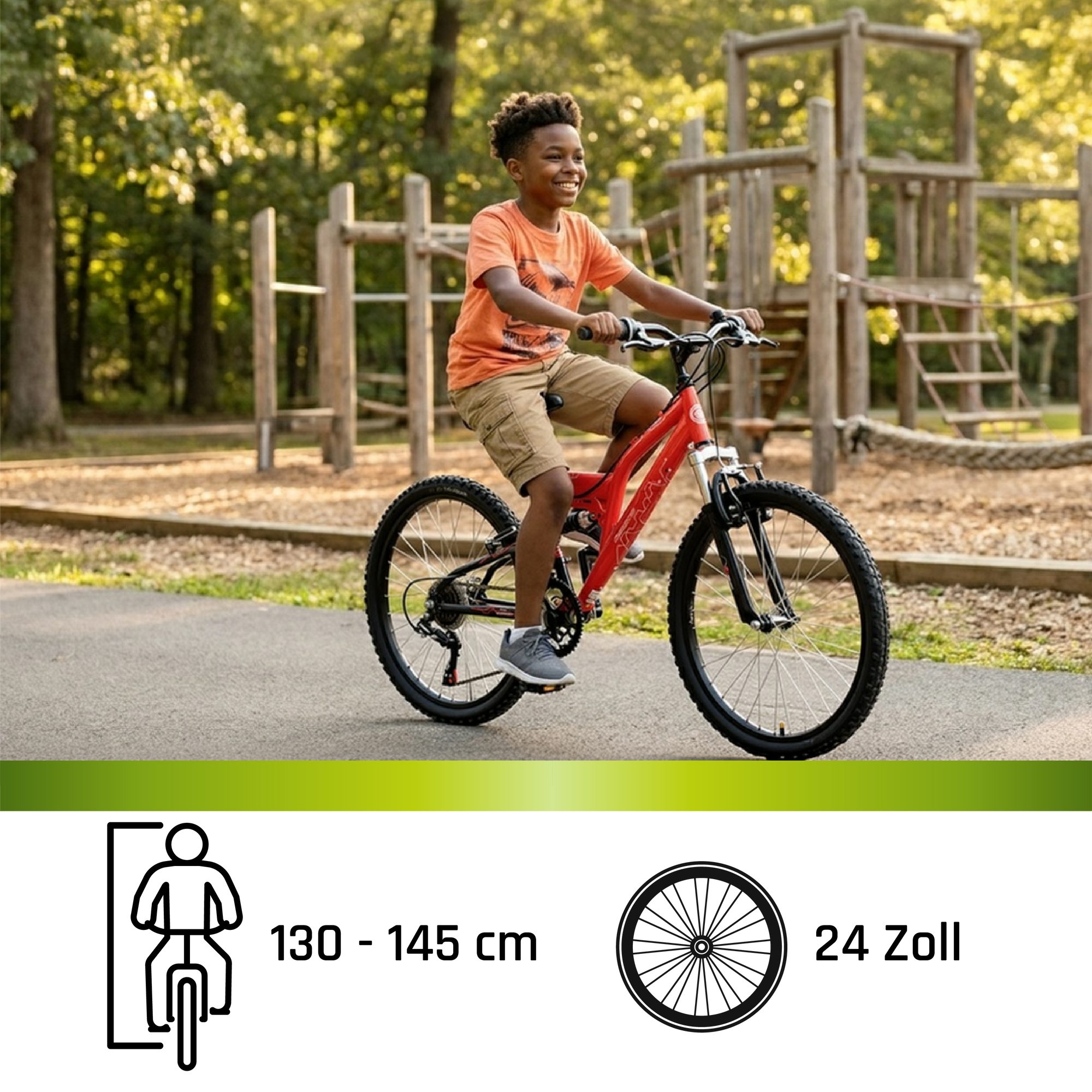 Galano Mountainbike FS180, 18 Gang, Kettenschaltung, Jugendfahrrad ab 8 130-145 cm MTB Fully Fahrrad Mädchen Jungen