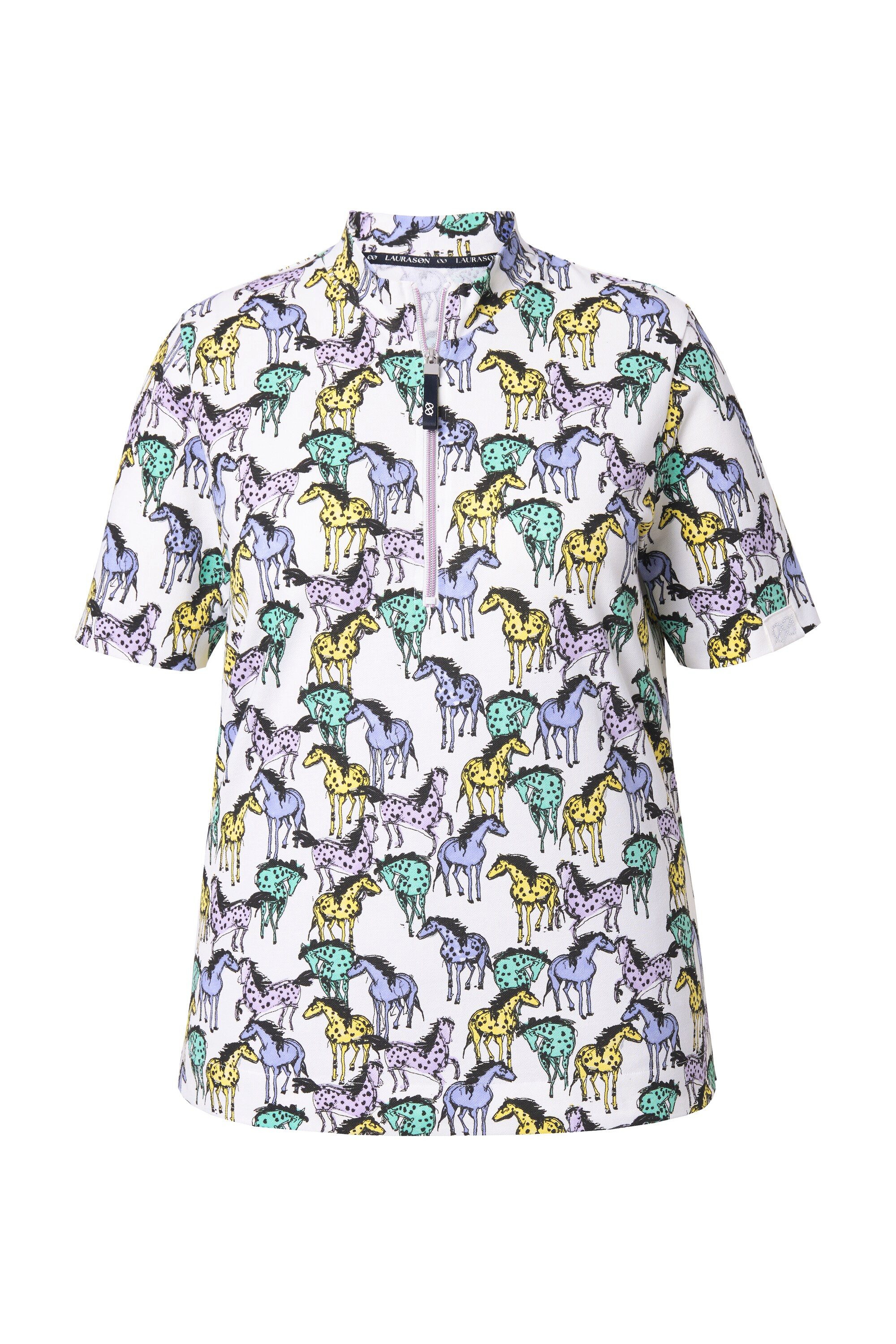 Laurasøn T-Shirt Poloshirt 1/2-Arm Stehkragen