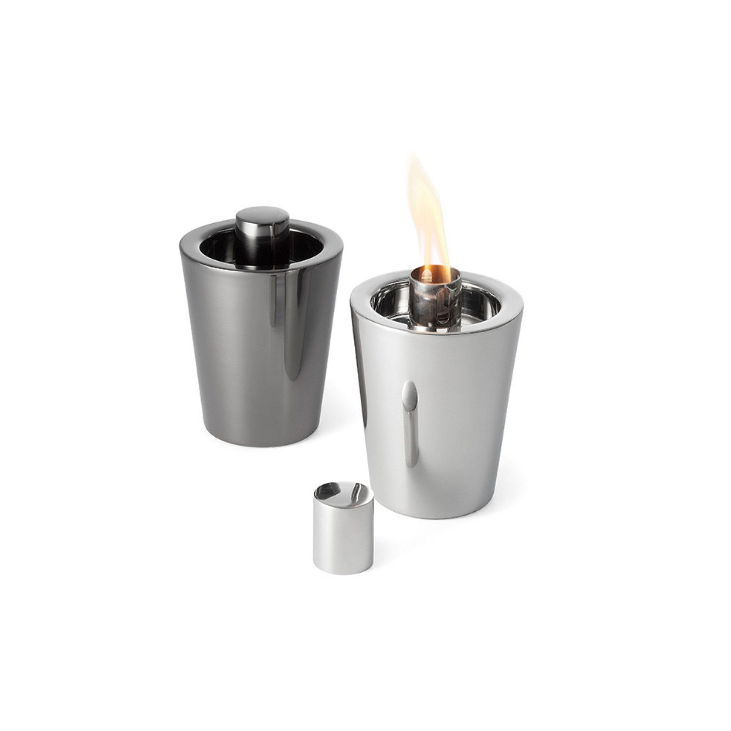 PHILIPPI Gartenfackel Philippi Tischfackel TARCIA silber Edelstahl poliert