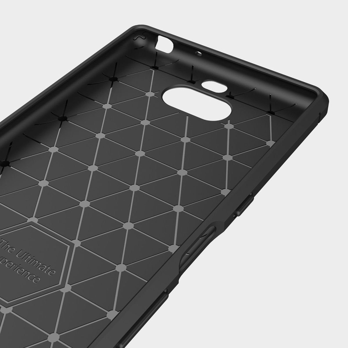 CoverKingz Handyhülle Sony Xperia 10 Handy Hülle Schutzhülle Silikon Case Cover Carbonfarben, Carbon Look Brushed Design