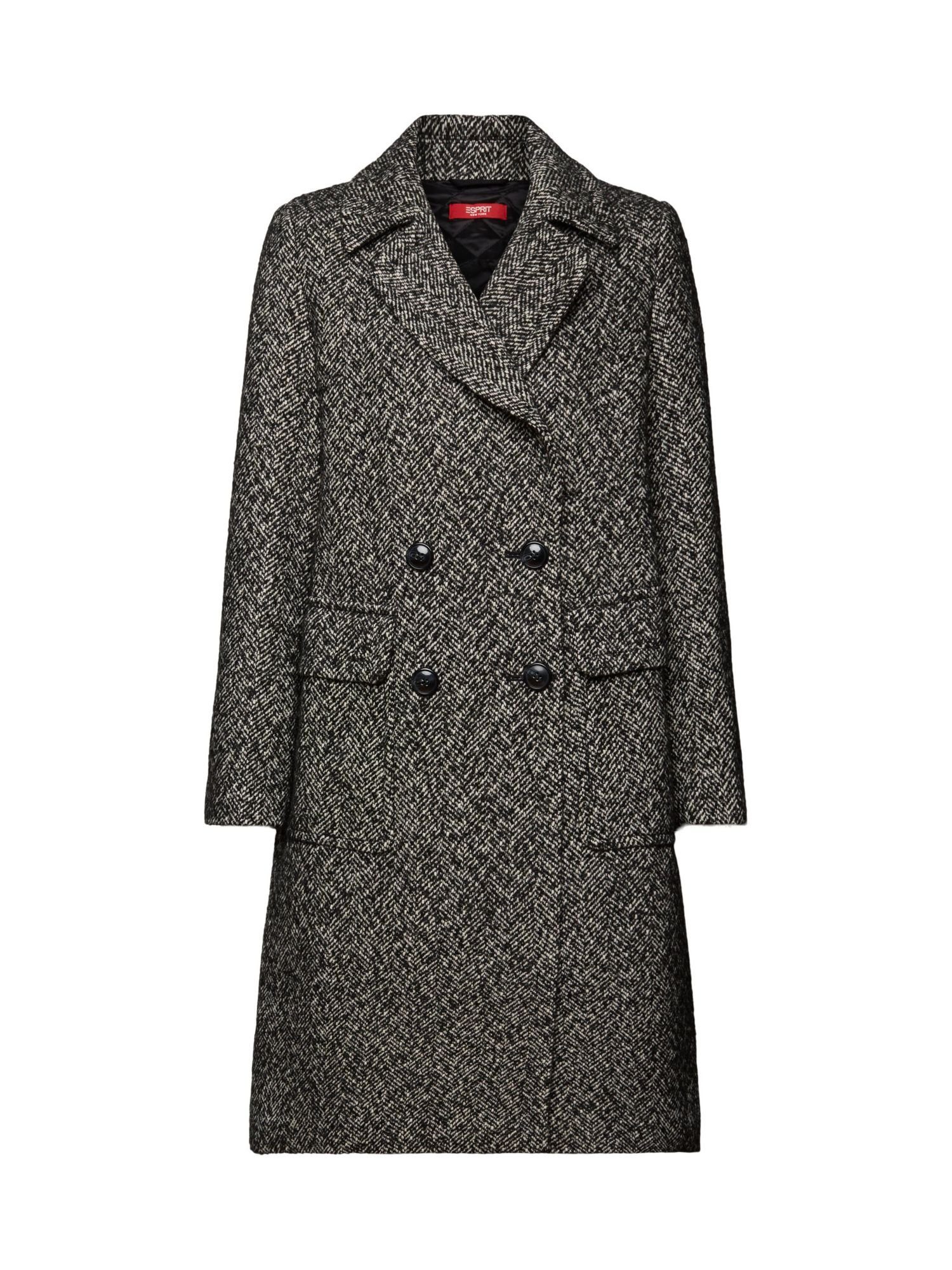 Qualitätssicherung, den niedrigsten Preis herausfordernd! Esprit Collection Wollmantel Mantel aus Wollmix im Fischgrat-Design