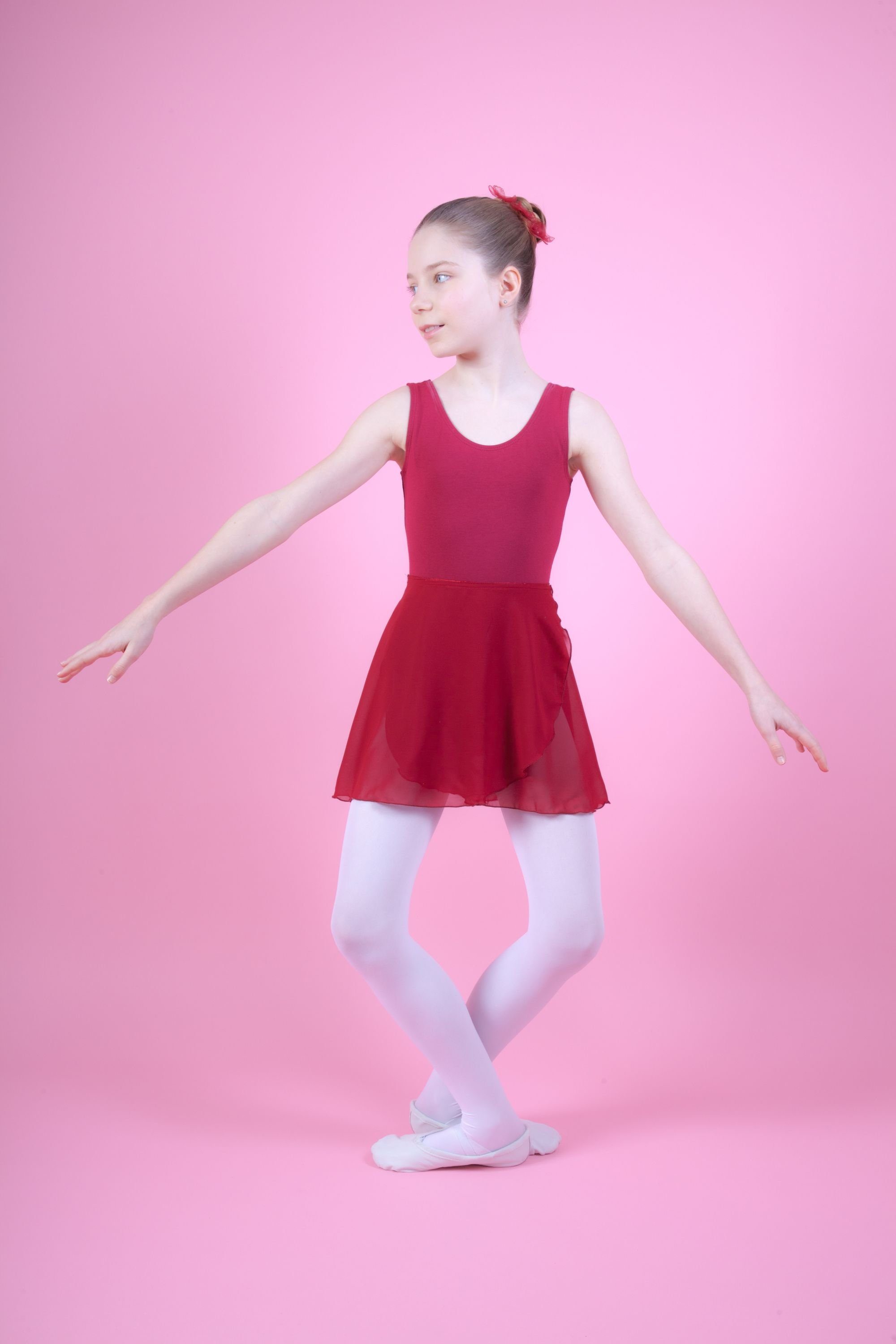 tanzmuster Body Ballettbody burgunder ärmelloses Baumwolle aus weicher Kinder Trikot Lissy Ballett fürs
