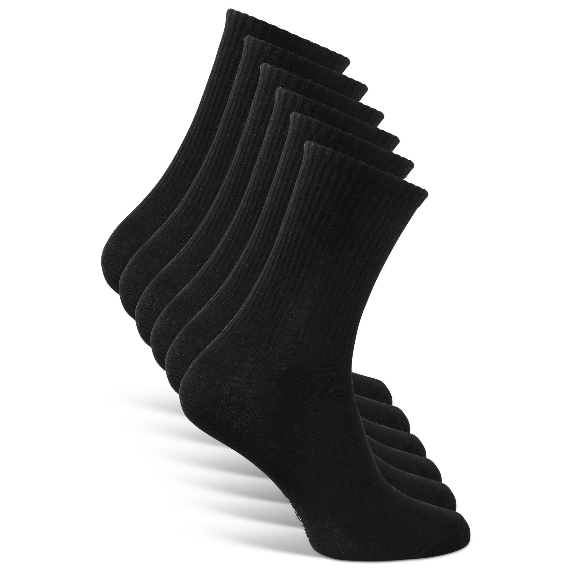 Classics Funktionssocken Crew Socks (6-Paar) aus atmungsaktivem Stoff schwarz | Funktionssocken