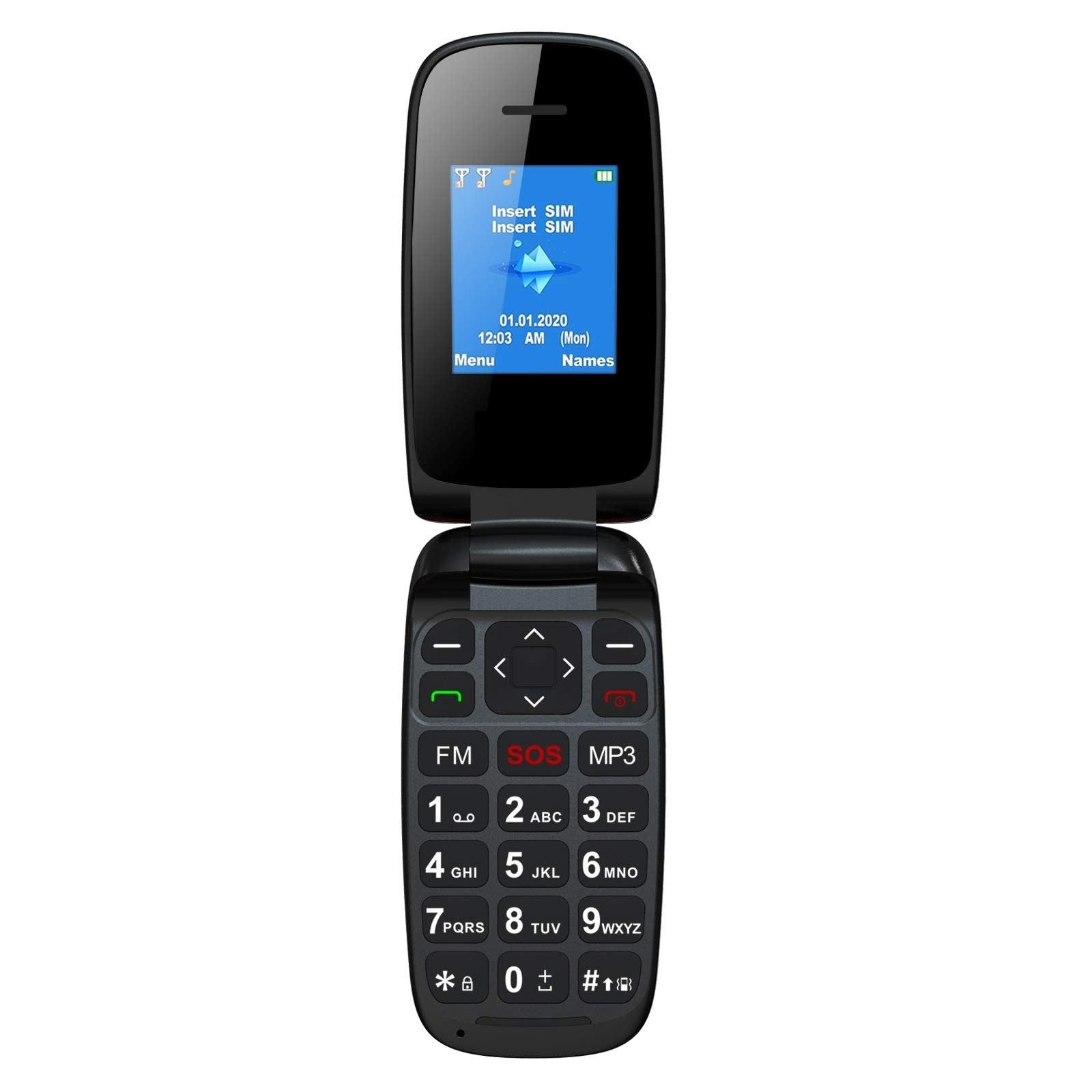 Bundviel Einfaches Mobiltelefon mit Klappe und Dual-SIM Klapphandy Klapphandy