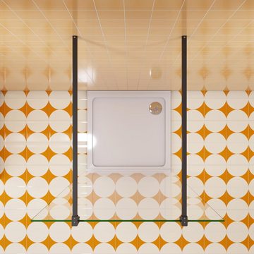 duschspa Duschwand 8mm Nano Glas Duschwand Walk in Dusche Duschtrennwand Glaswand, Einscheibensicherheitsglas, Sicherheitsglas, (Set), Glas, Nano Glas