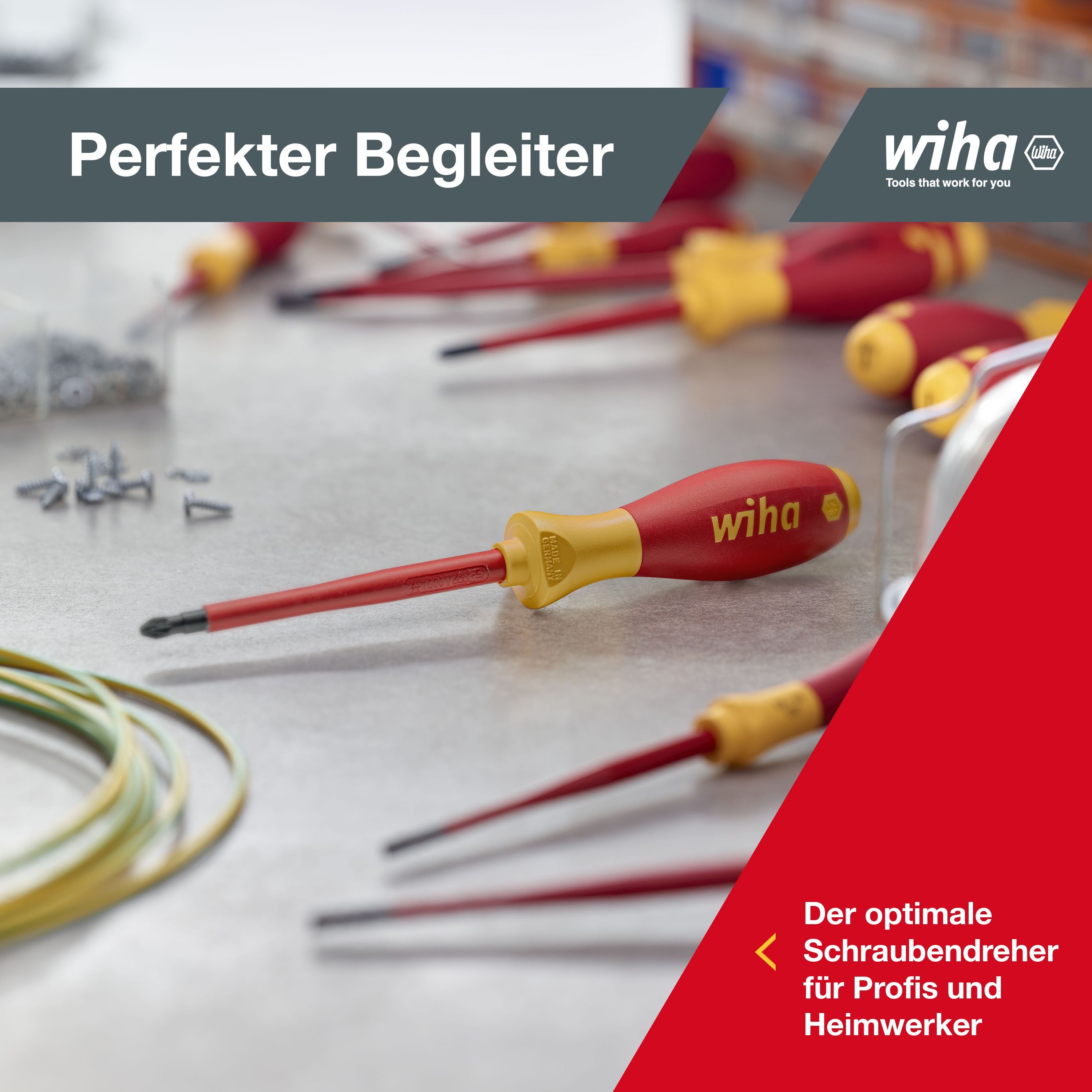 Wiha Schraubendreher Profi (00833) - 6 tlg., VDE, Elektriker, Schlitz, Kreuz – Bild 5 von 5