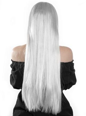Maskworld Kostüm-Perücke Langhaar Perücke weißblond, Weiße lange Haare als Perücke für Dunkelelfen und andere magische W