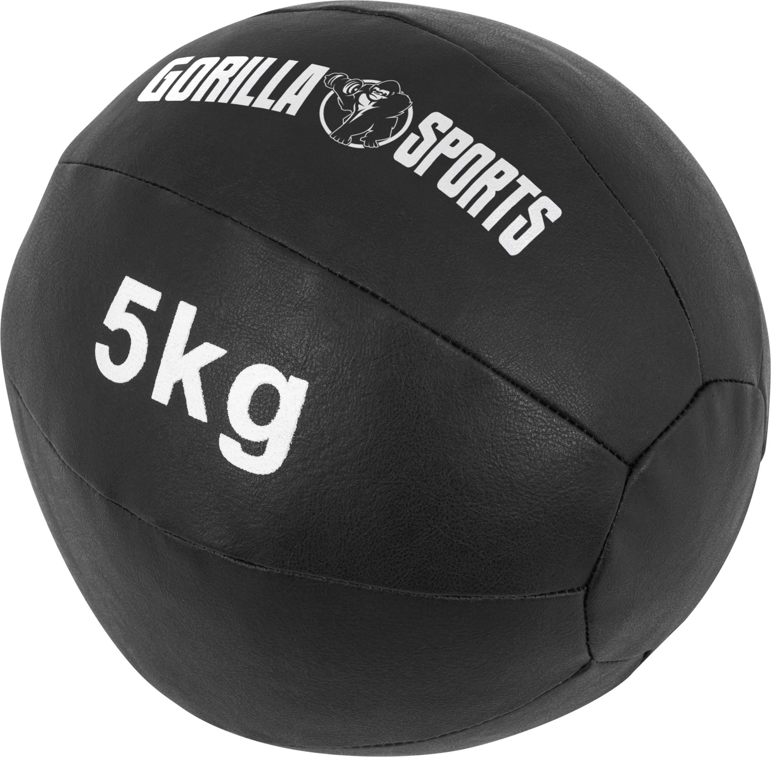 Medizinball SPORTS Fitnessball, Trainingsball, 29cm, Einzeln/Set, Gewichtsball Leder, kg aus GORILLA 5