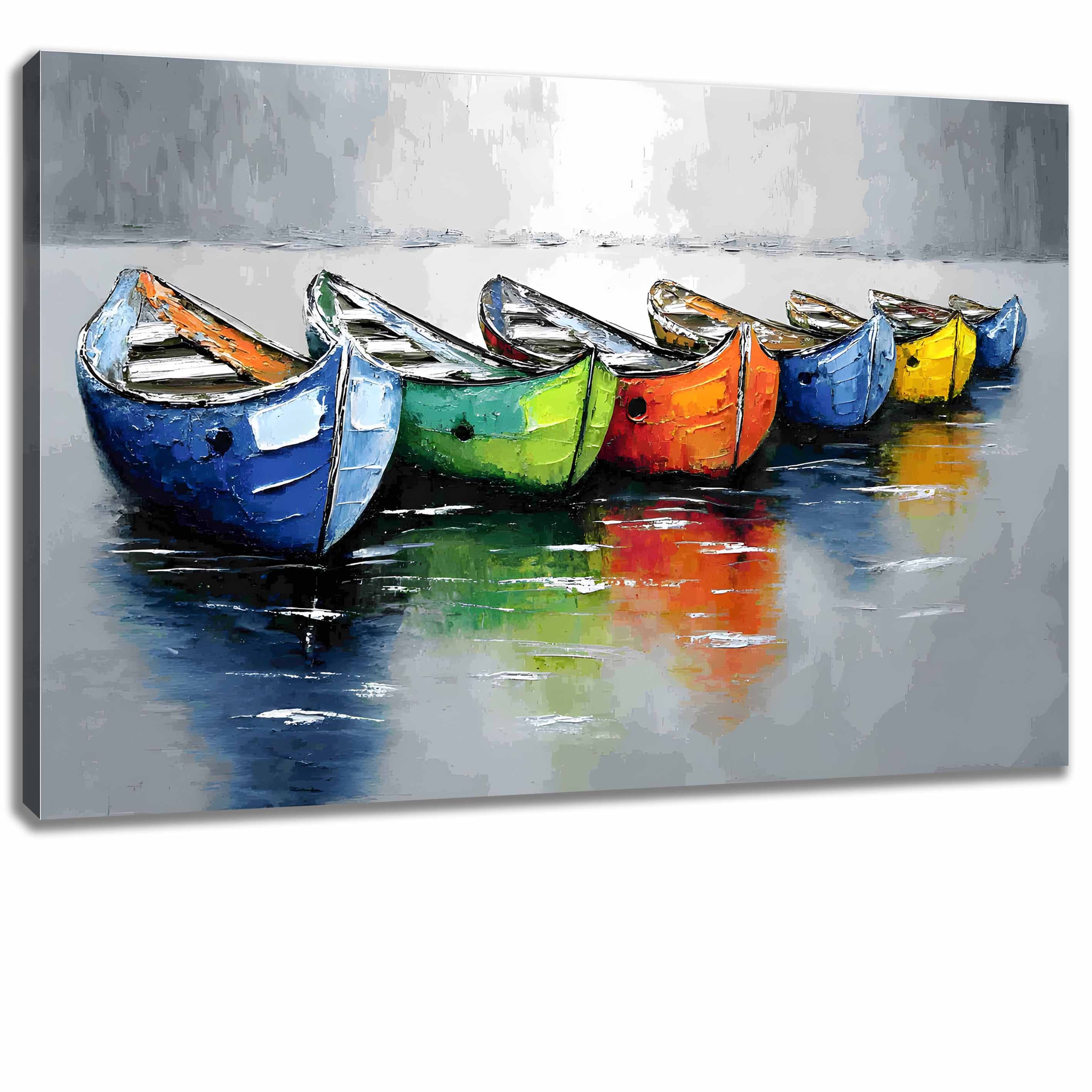 Leinwando Wandbild Wandbild - Farbenspiel (Div. Stile/Größen) zum Aufhängen, Silent Harbor