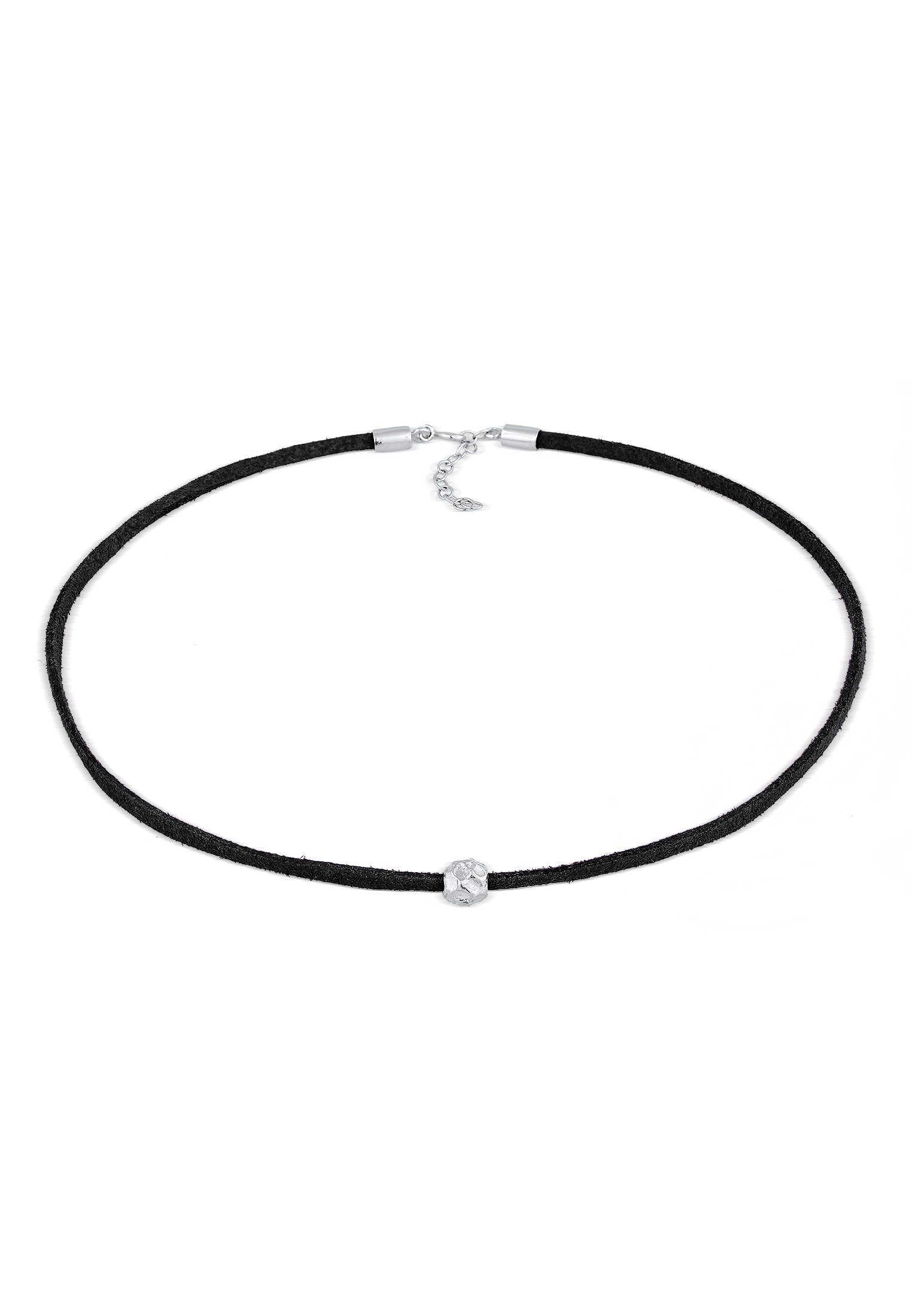 Elli Choker Choker Velour Leder Bead Trend 925 Silber
