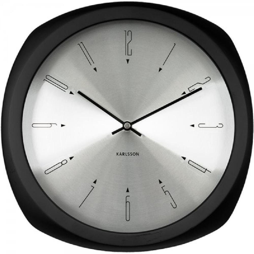 Karlsson Uhr Wanduhr Aesthetic Square Black Alu (30,5cm)