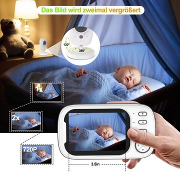 DOPWii Babyphone Babyphone mit Kamera 3.5"LCD Bildschirm 360° Blickwinkel