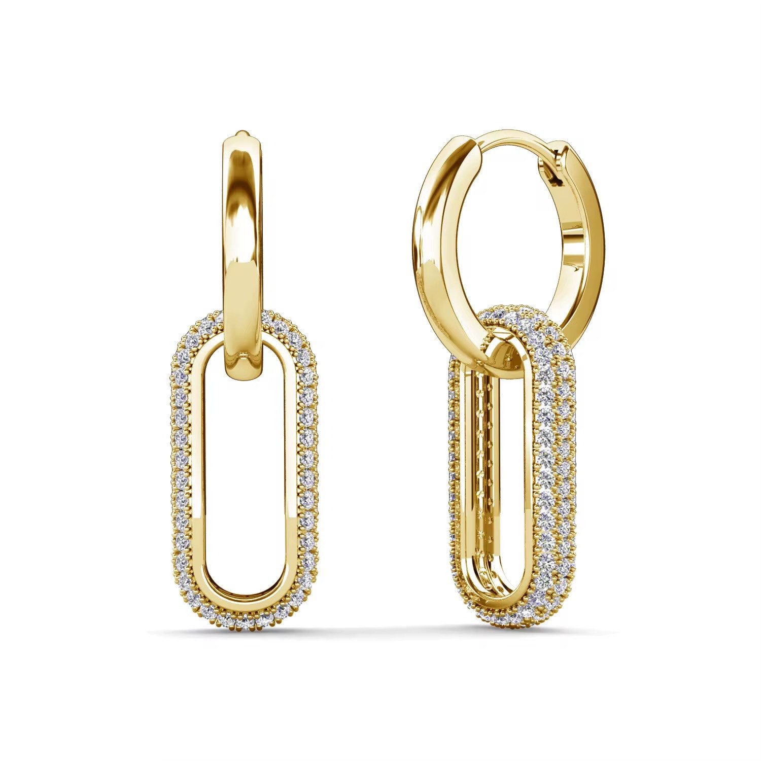 ROUGEMONT Armreif Funkelnder Zirkonia Damen Amreif Hypoallergen 18K Vergoldung 6mm, Funkelnder Damen Armreif
