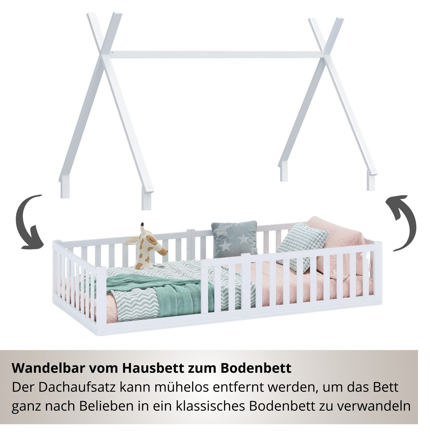 Alavya Home® Kinderbett Hausbett Bodenbett SKY günstig online kaufen