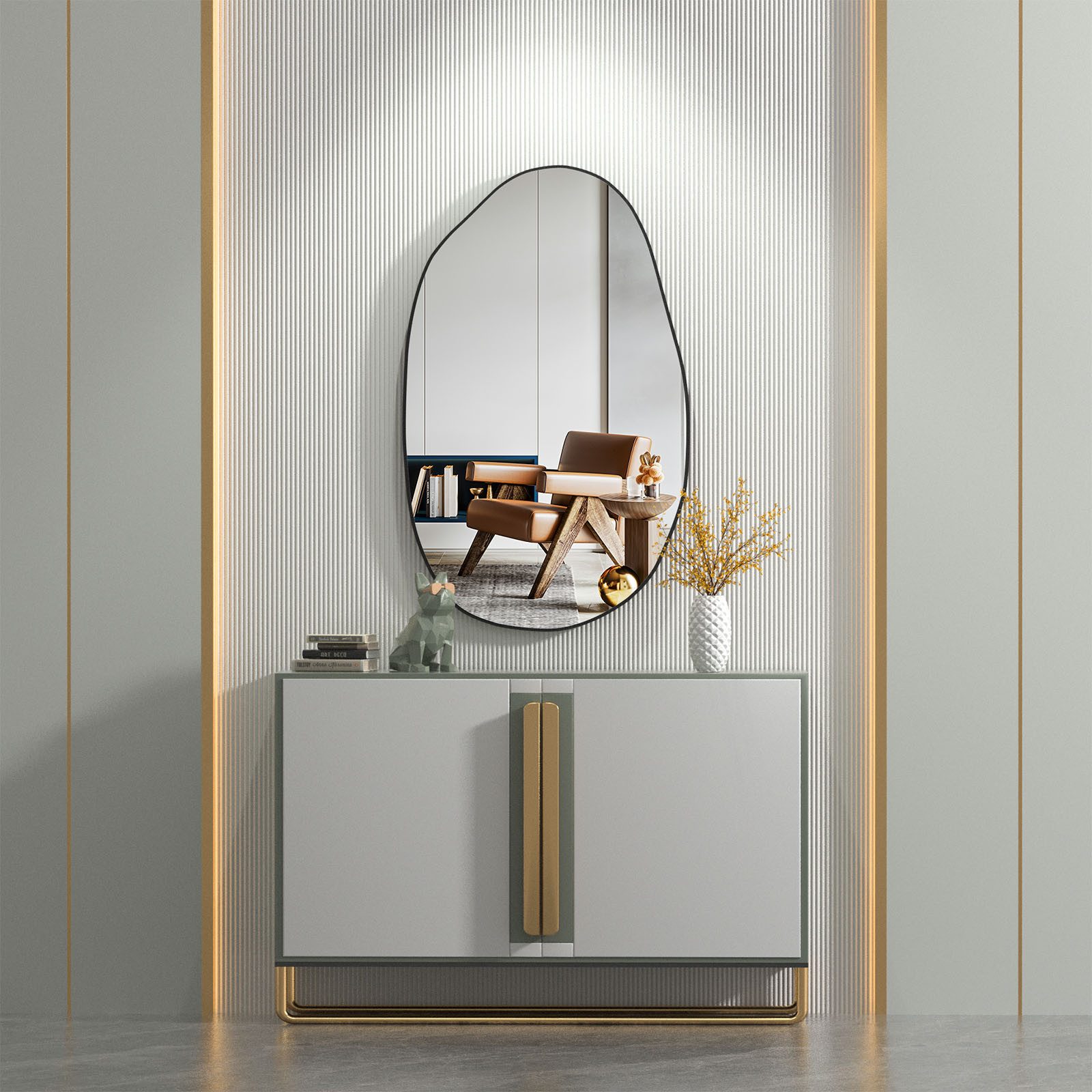 CASSILANDO Badspiegel Unregelmäßige Wandspiegel, asymmetrische Kosmetikspie günstig online kaufen