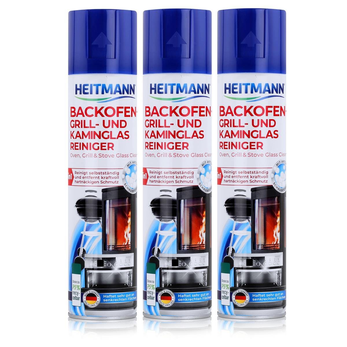 HEITMANN Heitmann Backofen-Grill und Kaminglas Schmutz - 400ml Spezialwaschmittel Reiniger Löst (3