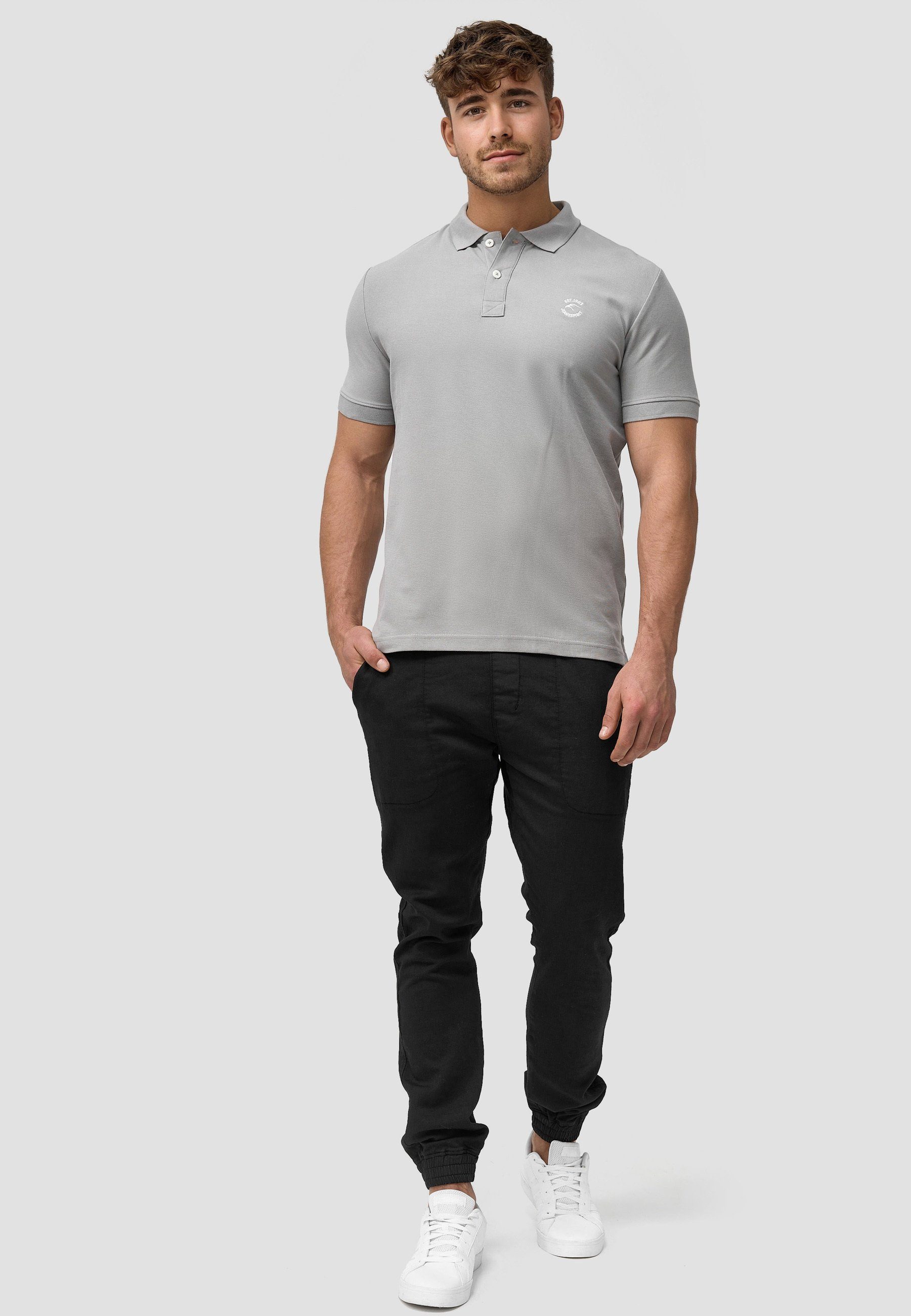 Indicode Poloshirt Herren Wadim Polo Shirt Herrenshirt mit feiner Logo-Stickerei auf der Brust