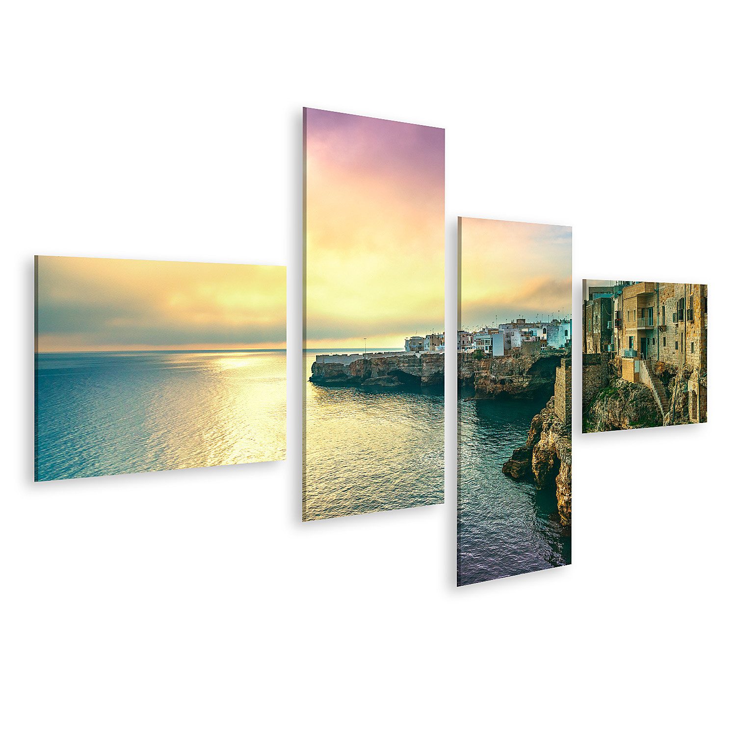 islandburner Leinwandbild Polignano Mare Dorf Sonnenaufgang Bari Apulien Italien Felse Bilder