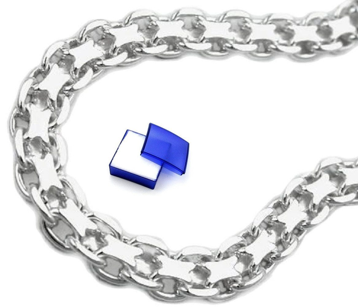 unbespielt Gliederarmband Armband Bismarckkette 925 Silber 21 cm inkl. kleiner Schmuckbox, Silberschmuck für Damen und Herren