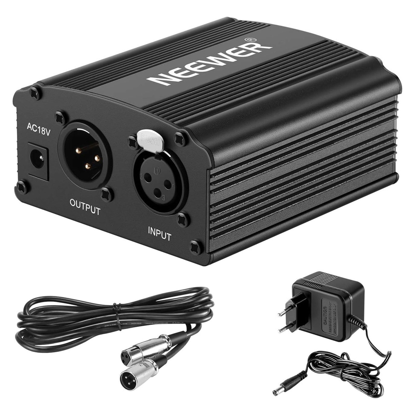 Neewer NW-100 48V Phantomspeisung mit XLR Электропровод für Kondensatormikrofon Digitales Aufnahmegerät (einfache Bedienung werden geführt)