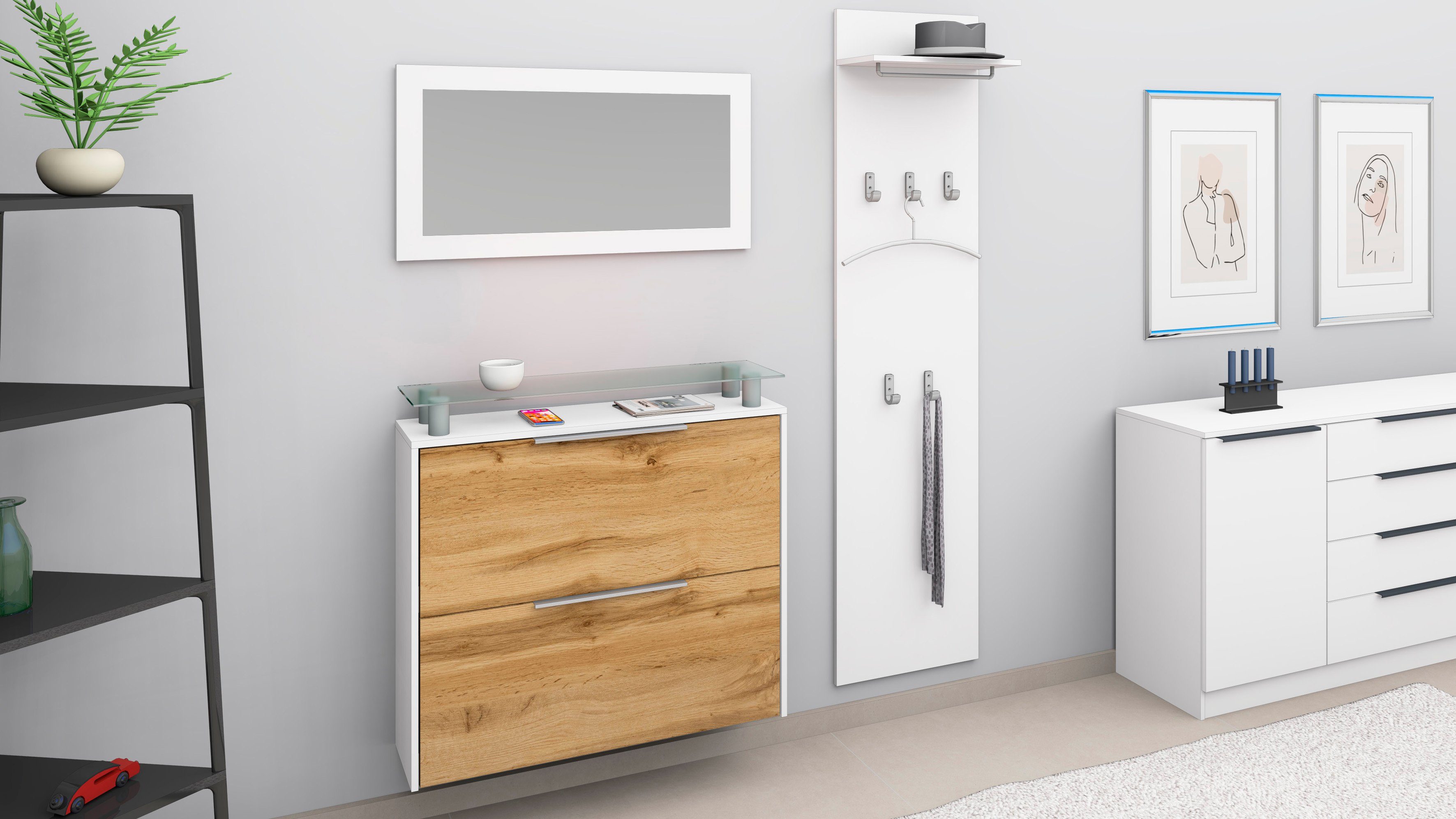 borchardt Möbel Шкафы-Set Rena 2, (3-tlg), mit Glasablage