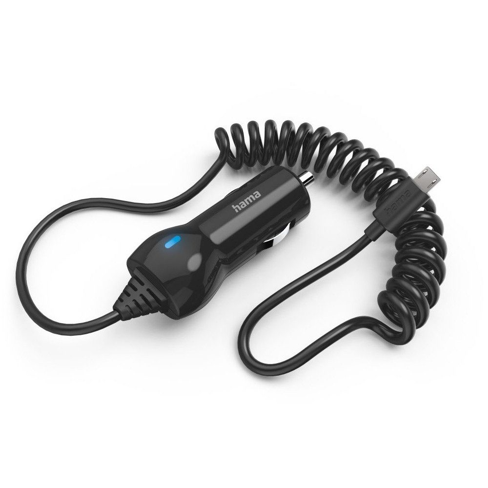Hama Hama Kfz-Ladegerät Micro-USB (6W) schwarz für Autos. Smartphone-Ladegerät (Kfz-Ladegerät, Kfz-Ladegerät Micro-USB (6W) schwarz, LED)