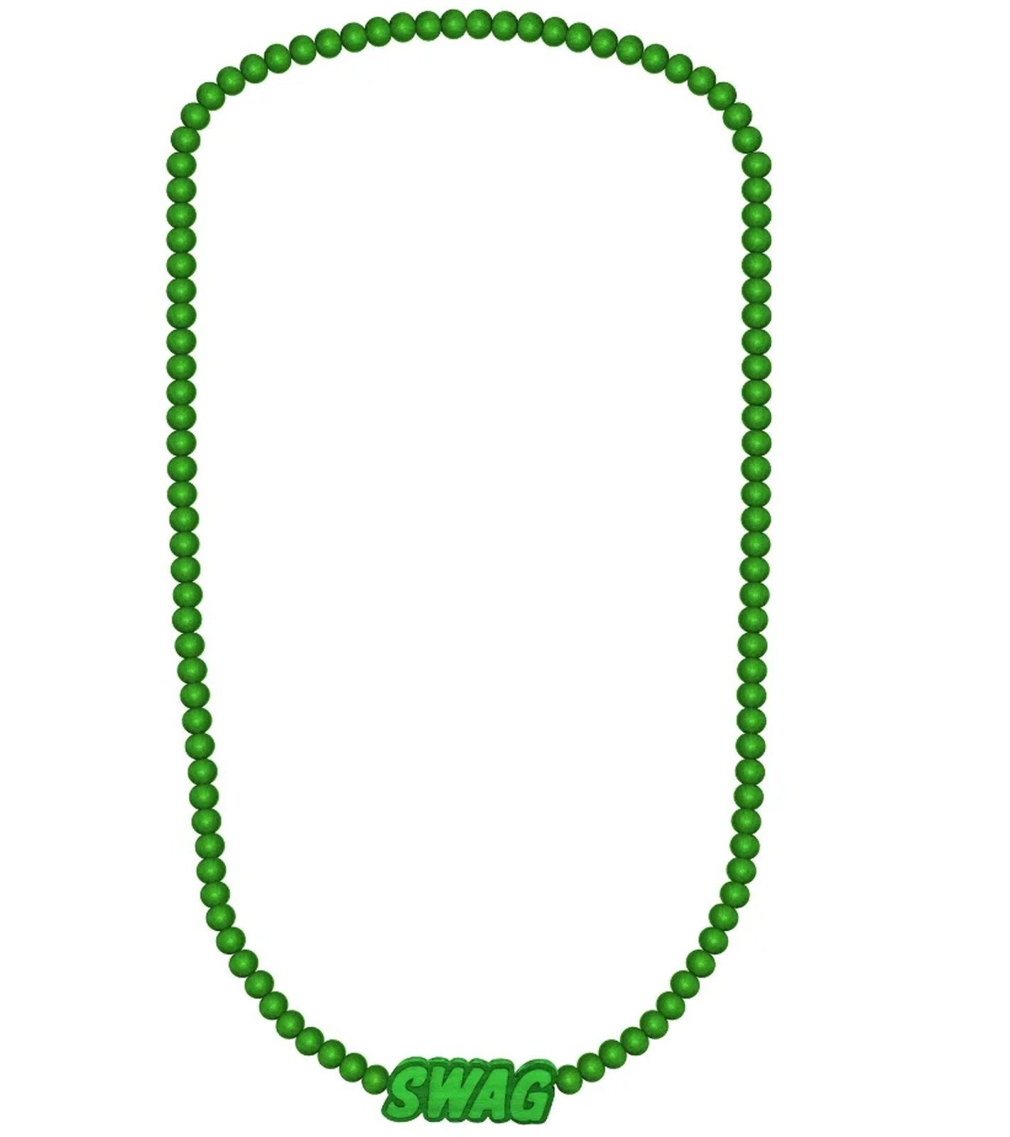 WOOD FELLAS Halsband WOOD FELLAS Mode-Schmuck auffällige Holz-Kette mit Anhänger Swag Hals-Schmuck Grün