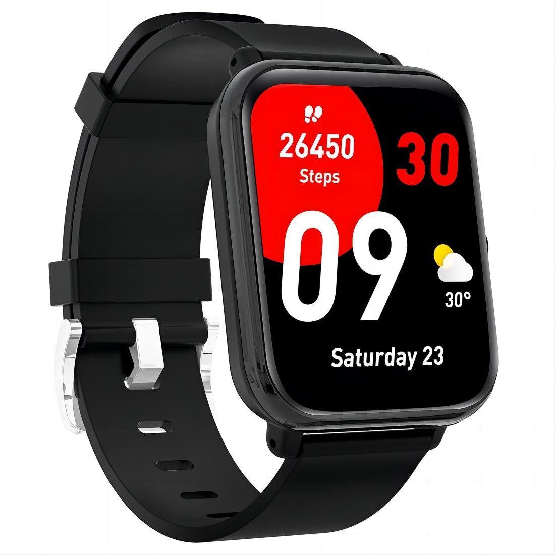 Makibes I30E Smartwatch (1.85 Zoll), Nachrichtenerinnerung, Damen Herren Smartwatch, Blutdrucküberwachung