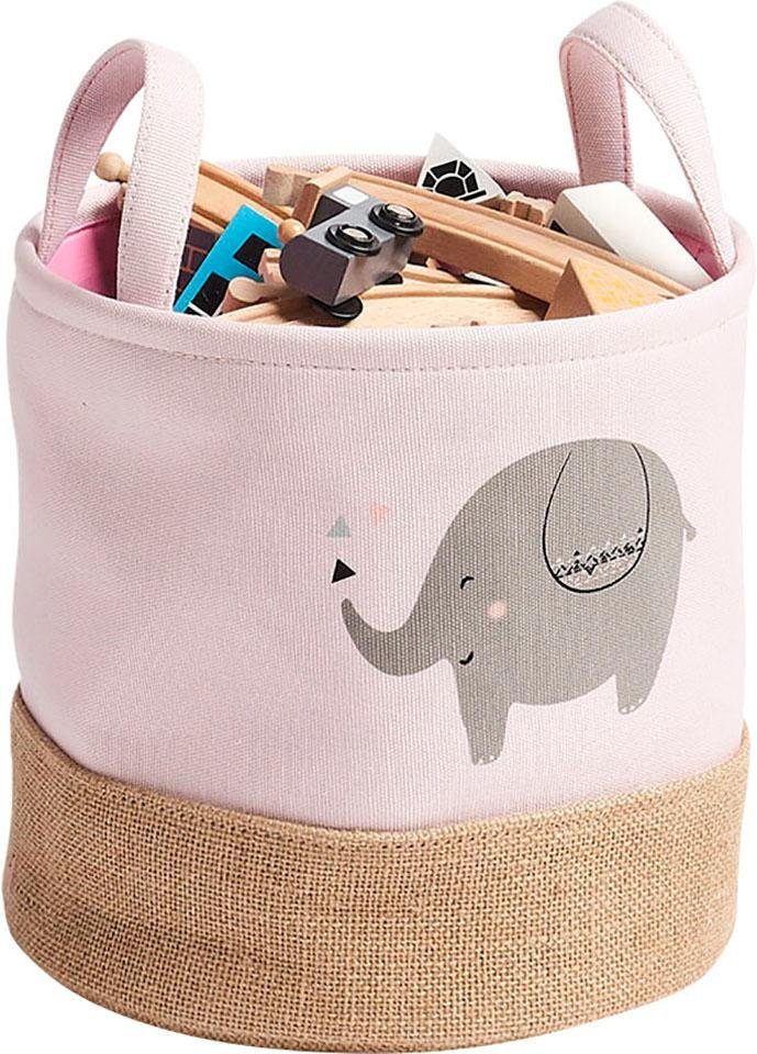 Zeller Present Aufbewahrungskorb Elefant (Set, 2 St), Niedliches Elefanten Tiermotiv