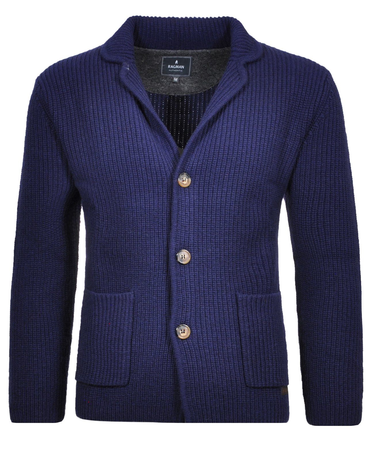 RAGMAN Strickfleecejacke Marineblau