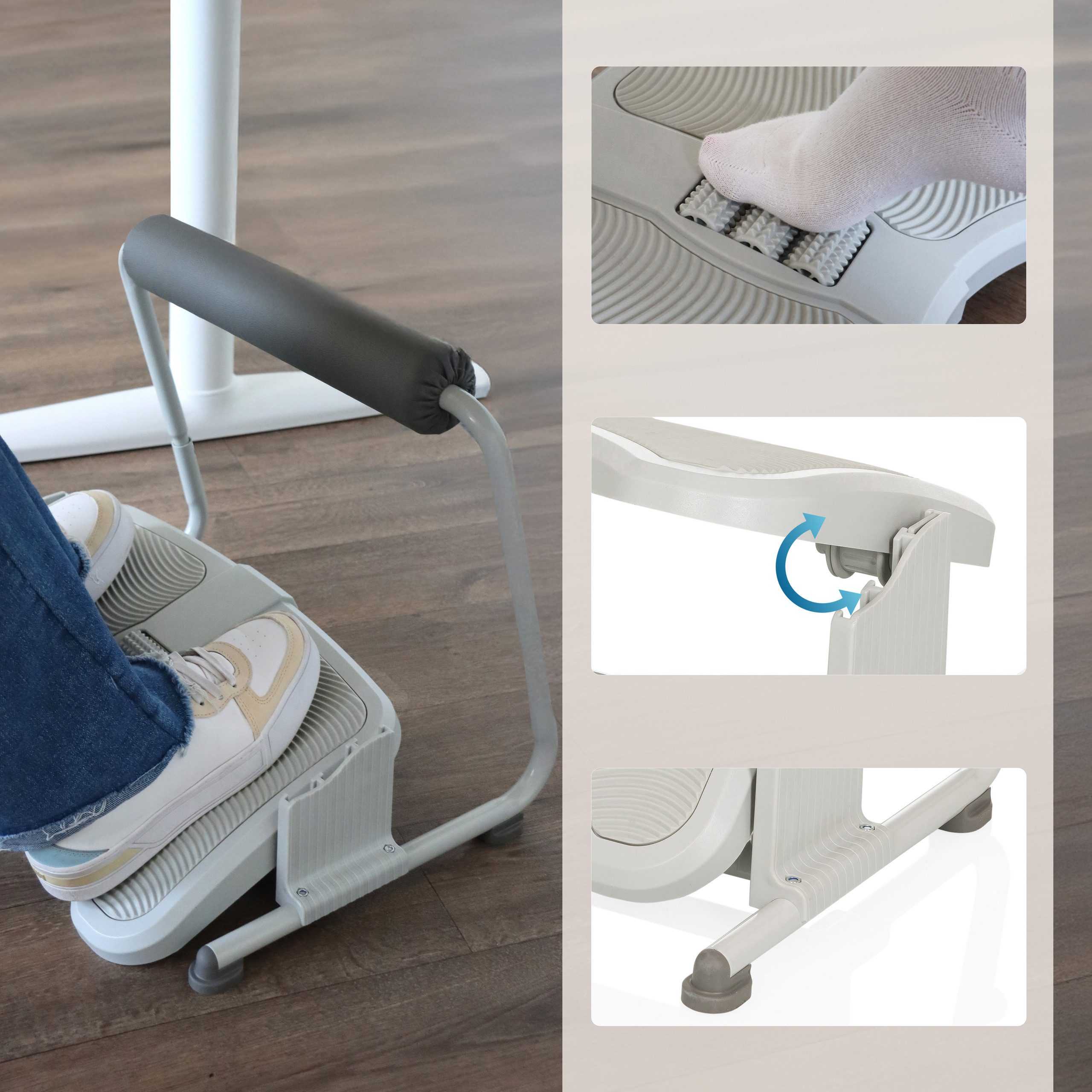 hjh OFFICE Fußstütze Fußablage PODI FMW Kunststoff, Fußauflage mit Beinablage