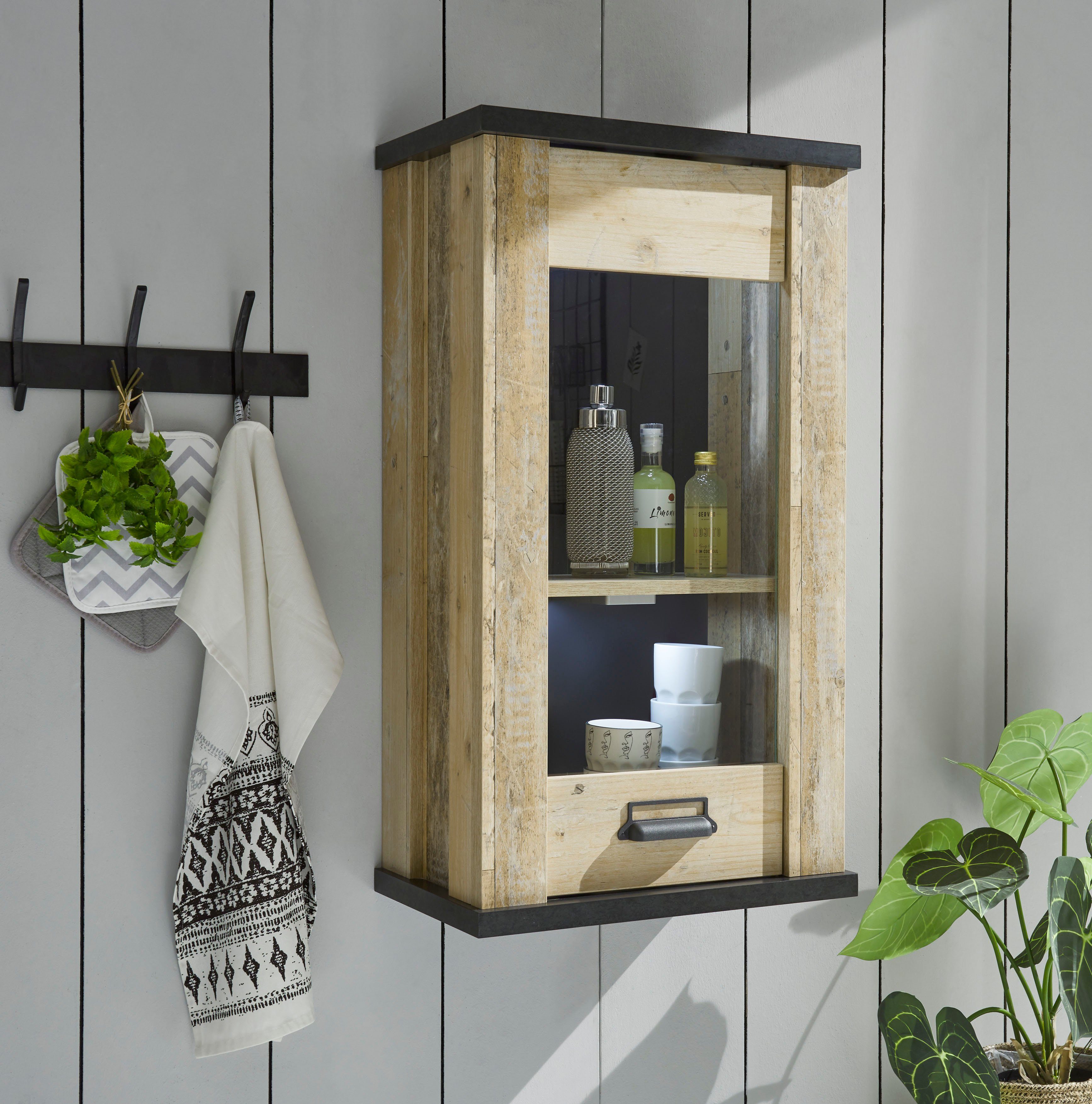 Home affaire Hängeschrank Sherwood mit Apothekergriff aus Metall, Höhe 90 cm – Bild 2 von 5
