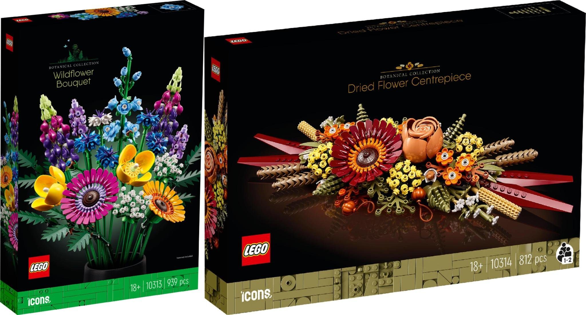 LEGO® Konstruktions-Spielset 2er Set: Icons Wildblumenstrauß (10313); Bauset