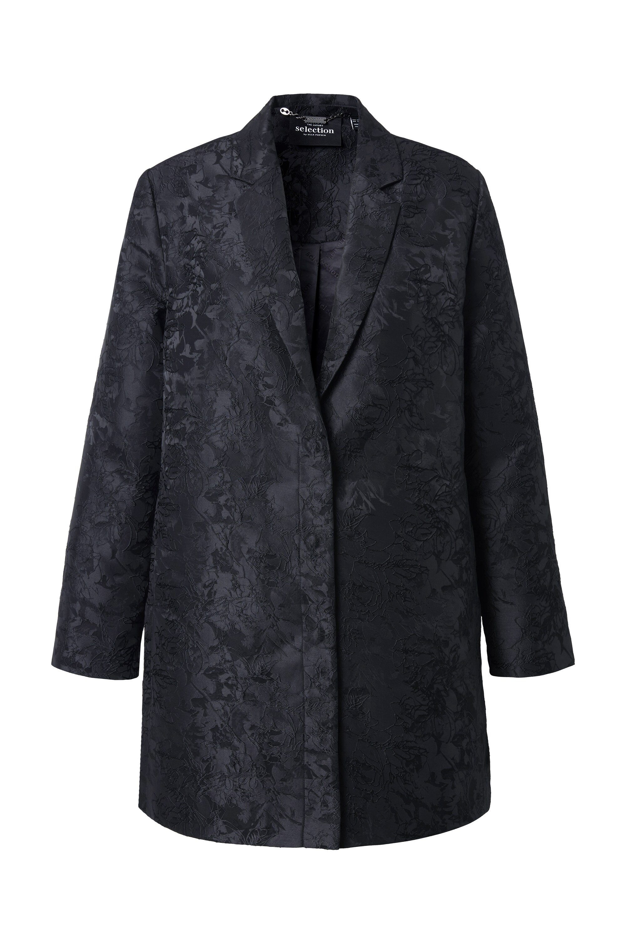Ulla Popken Sommerjacke Jacquard-Jacke A-Linie Reverskragen Langarm günstig online kaufen