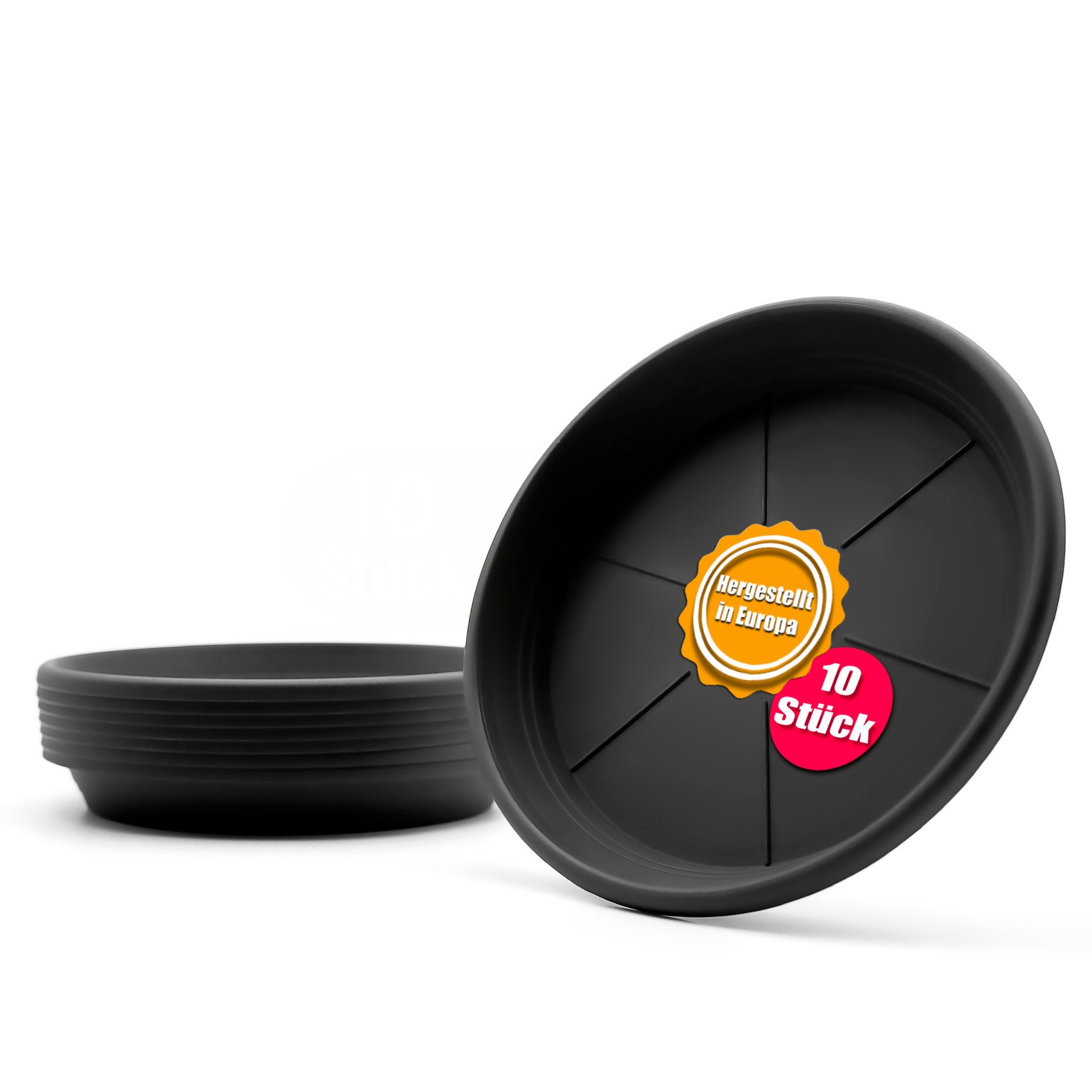 BigDean Blumentopfuntersetzer 10 Stück Topfuntersetzer Ø 19,5 cm in Anthraz günstig online kaufen