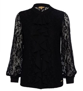 Sarah Kern Spitzenbluse Longsleeve koerpernah mit Volants