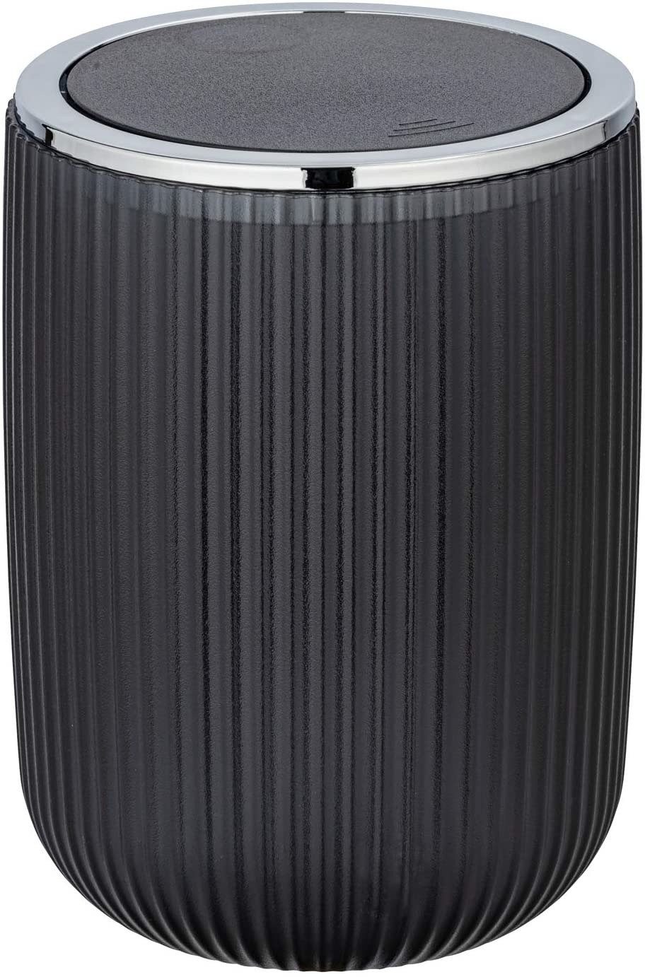 WENKO Kosmetikeimer Abfalleimer für Badezimmer AGROPOLI, 20 cm, grau, WENKO