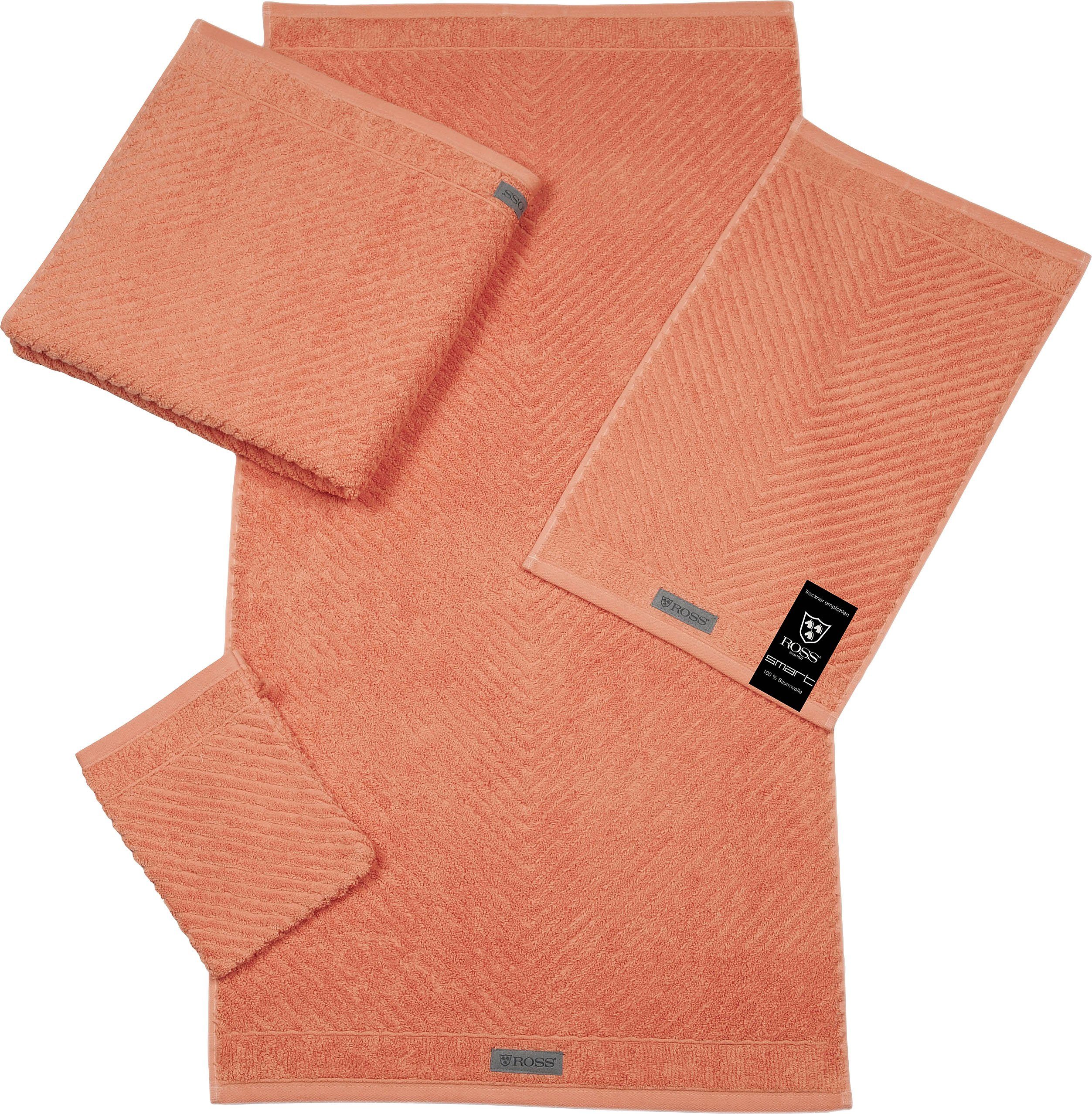 ROSS Handtuch Smart, Frottier (2-St), Uni-Rippe günstig online kaufen