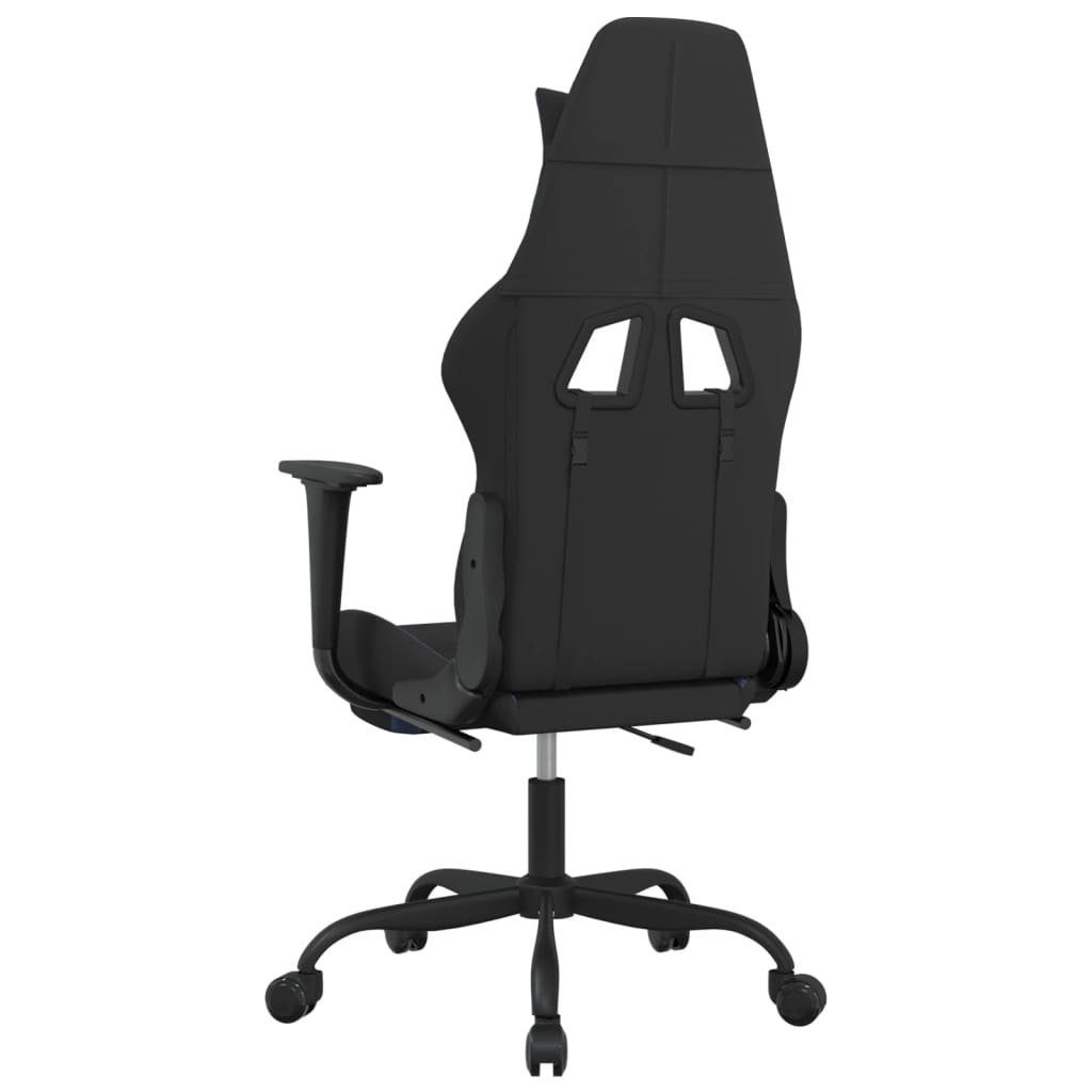 furnicato Gaming-Stuhl mit Massage und Fußstütze Stoff St) Blau & Schwarz (1