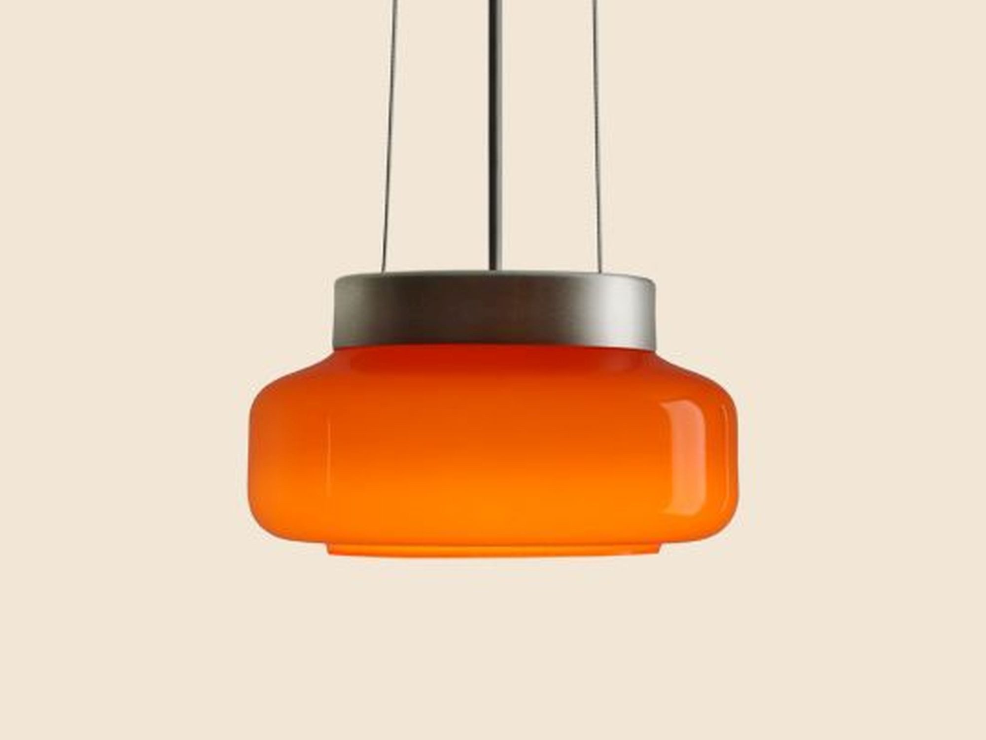 Licht-Erlebnisse Pendelleuchte ERAN, Metall Glas GX53 D: 16 cm rund H: max. 209 cm Orange Modern