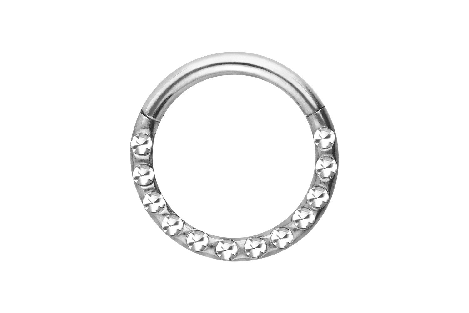 PIERCINGLINE Nasenpiercing Titan Segmentring Clicker KRISTALLE + EPOXY Ohrpiercing Septum Nase (Clicker, 1-tlg), Ohrpiercing für Conch, Helix, Tragus, Daith, Lobe