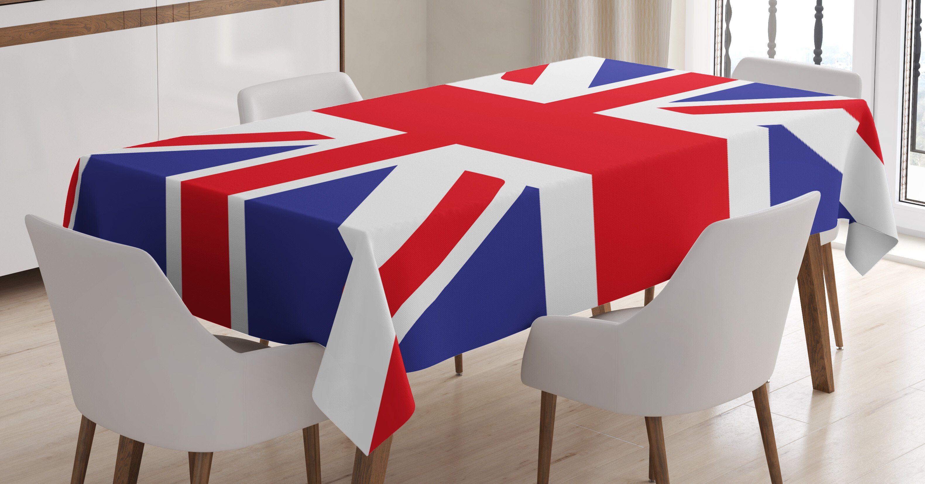 Abakuhaus Tischdecke Farbfest Waschbar Für den Außen Bereich geeignet Klare Farben, Union Jack Britische Loyal