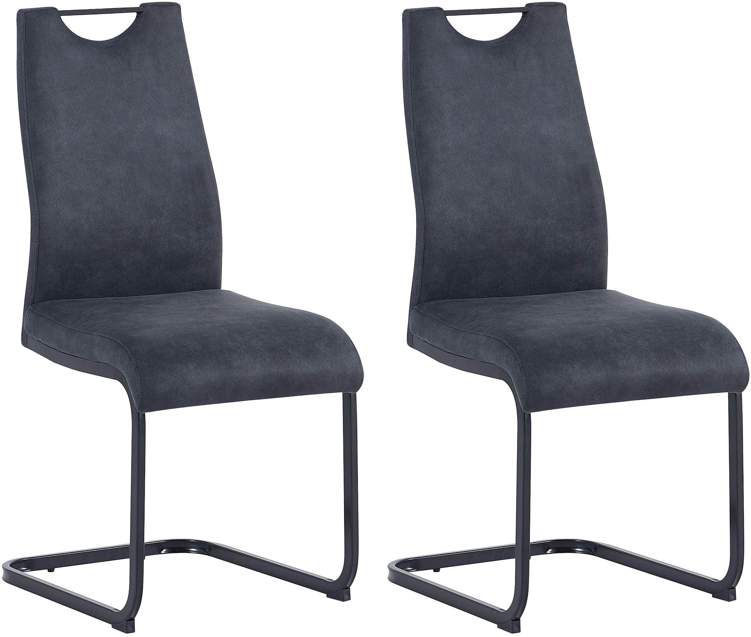 byLIVING Freischwinger CAPRI (Set, 2 St), Microfaser, bis 110 kg, Schaumstoff, Schwingstuhlgestell, mit Griff