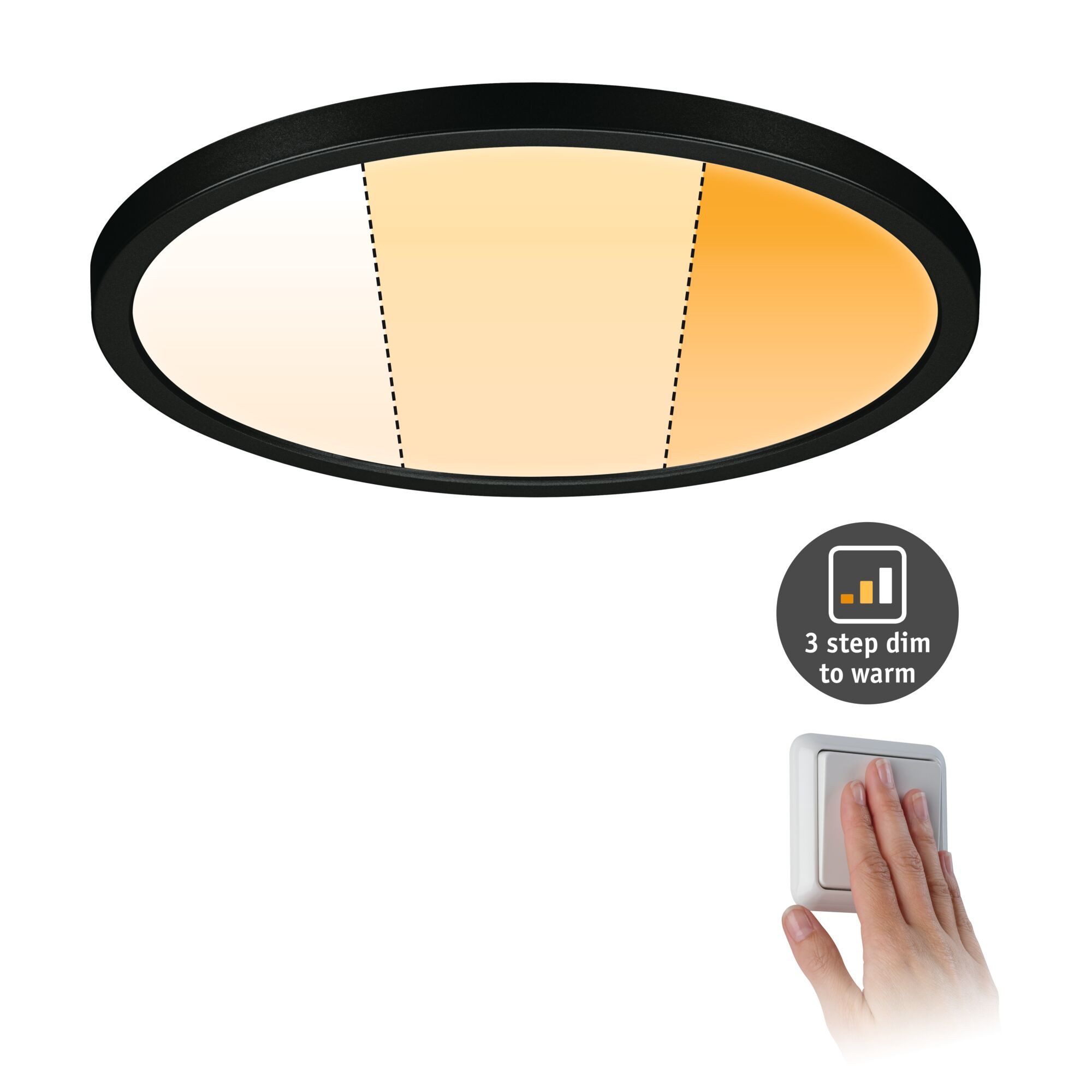 Paulmann Deckenleuchten VariFit LED Einbaupanel Dim to Warm Areo IP44 rund 230mm 16W 1500lm 3