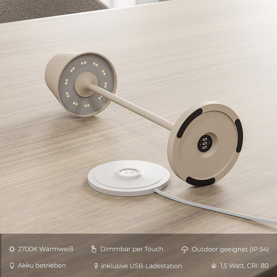 Neona LED Tischleuchte NOVA Sand, LED fest integriert, Warmweiß günstig online kaufen